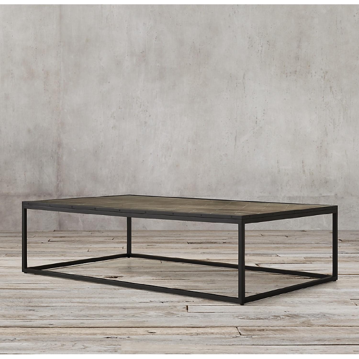 Restoration Hardware Metal Parqurt Coffee Table - image-5