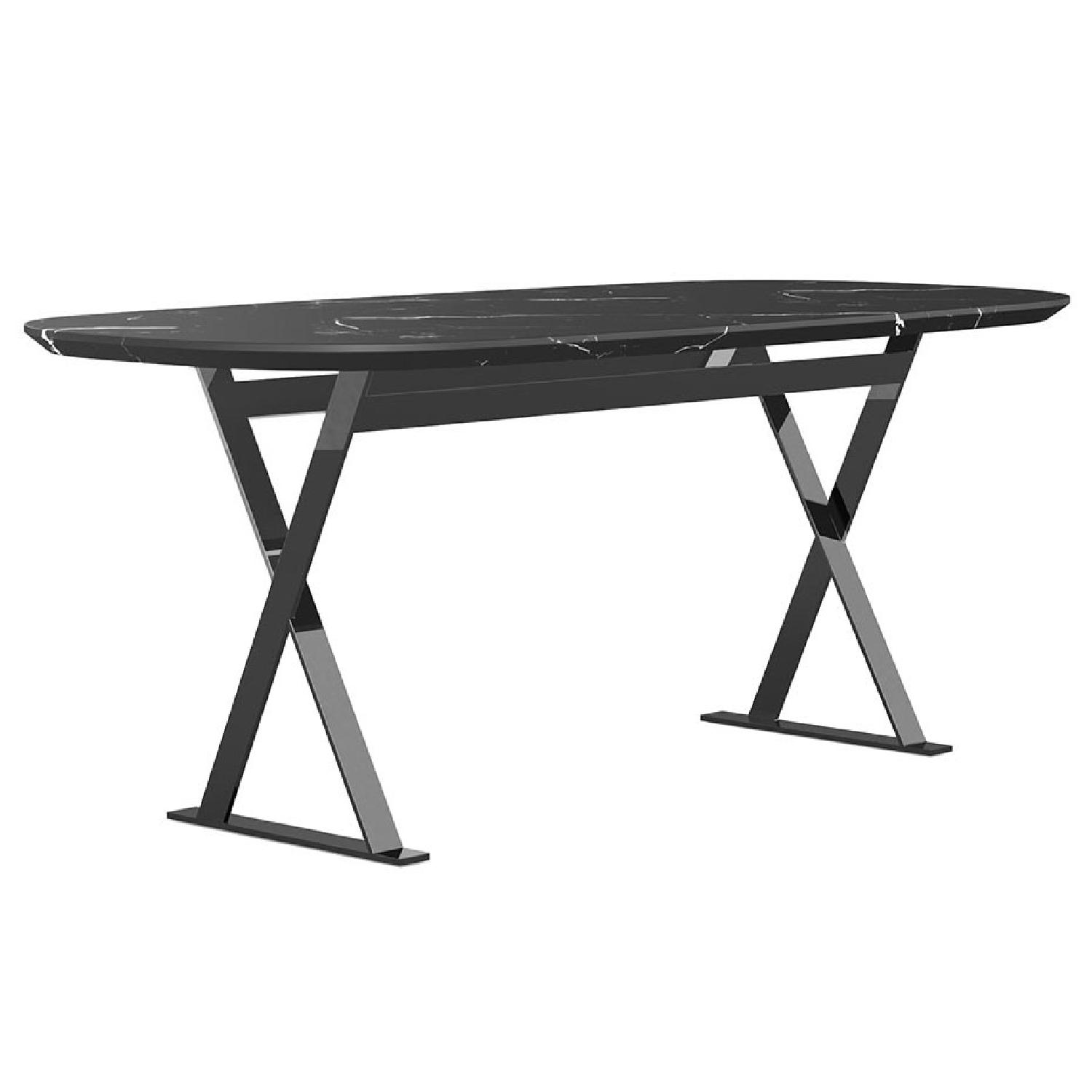 Modloft Modern Furniture Black Marble Composite Dining Table - image-8