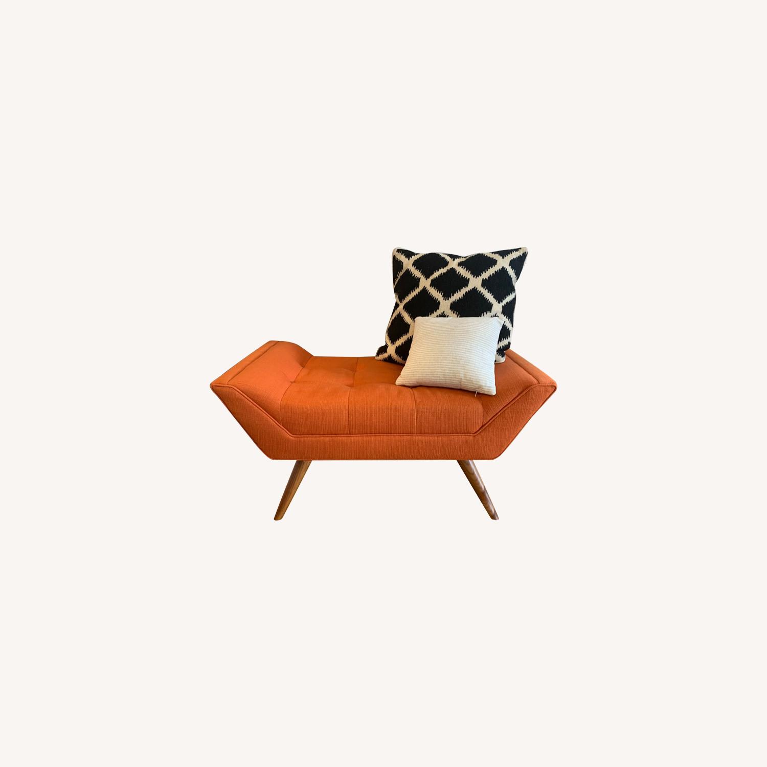 Jonathan Adler Orange Tufted Bench AptDeco