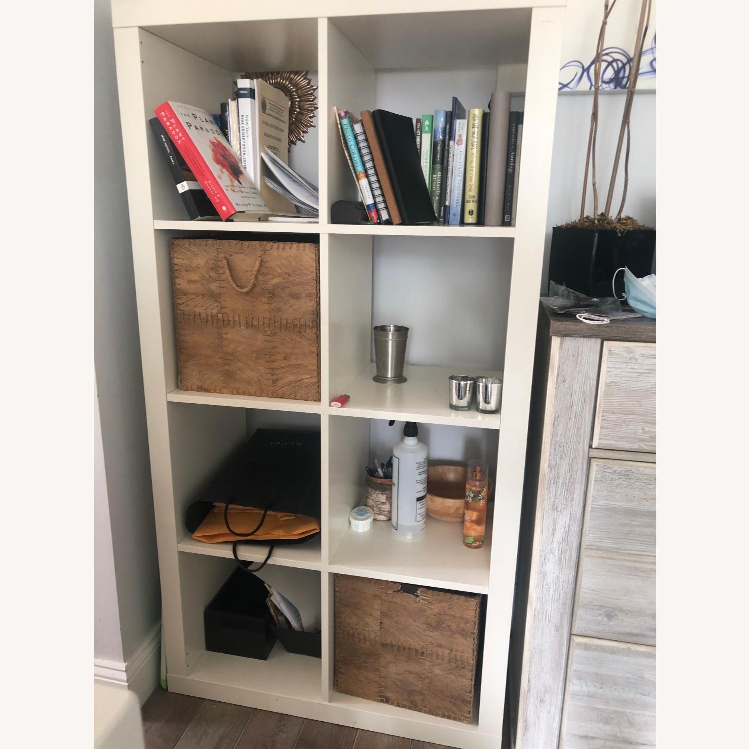 IKEA Bookshelf + 2 Brown Boxes - image-1