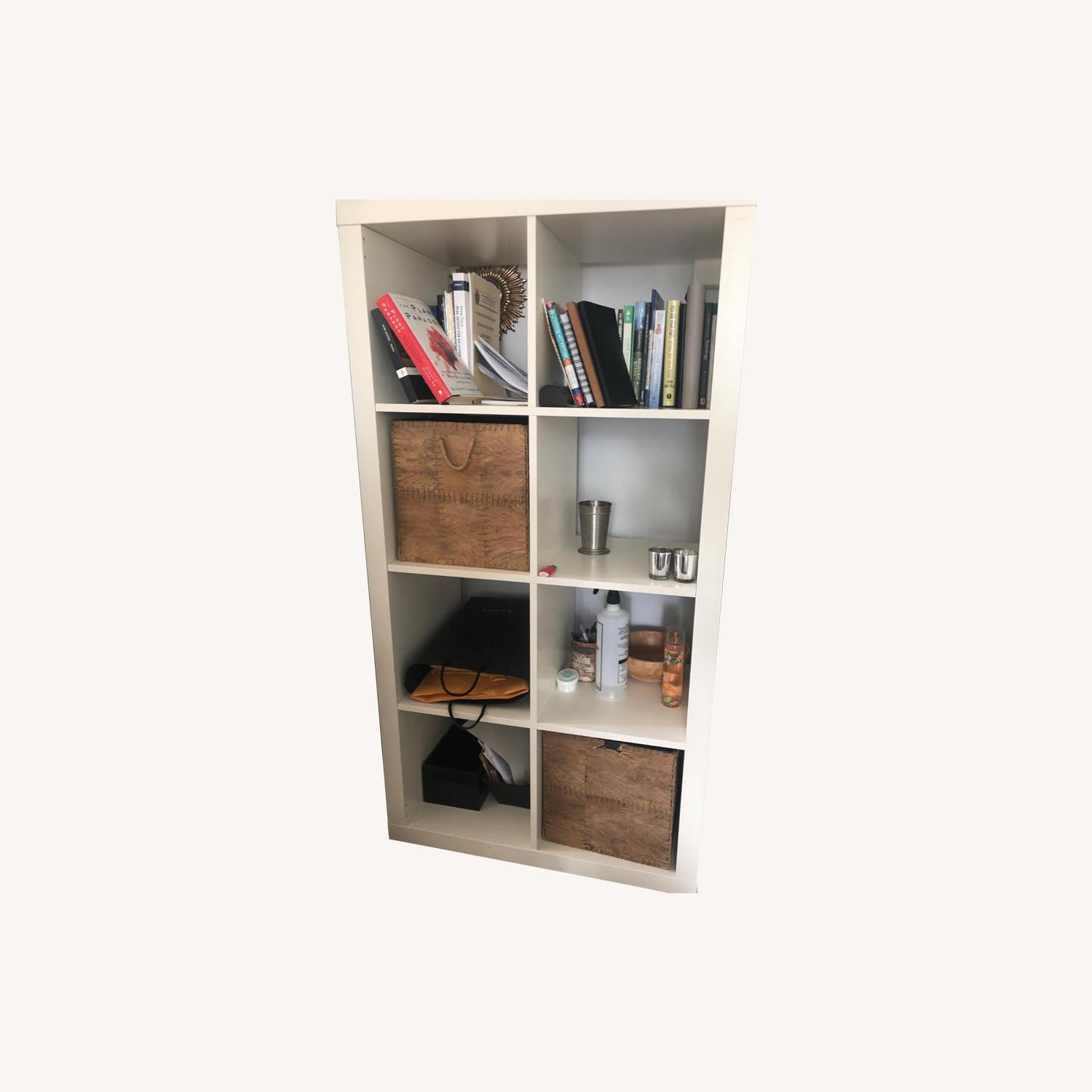 IKEA Bookshelf + 2 Brown Boxes - image-0