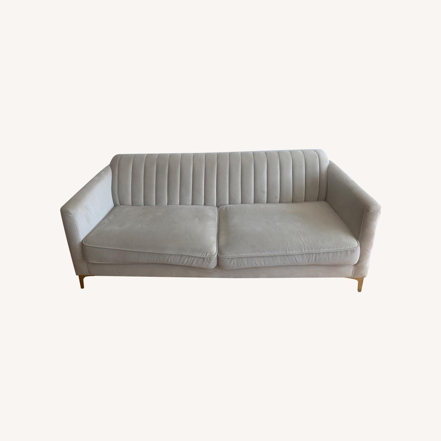 Urban Outfitters Velvet Natural Couch AptDeco