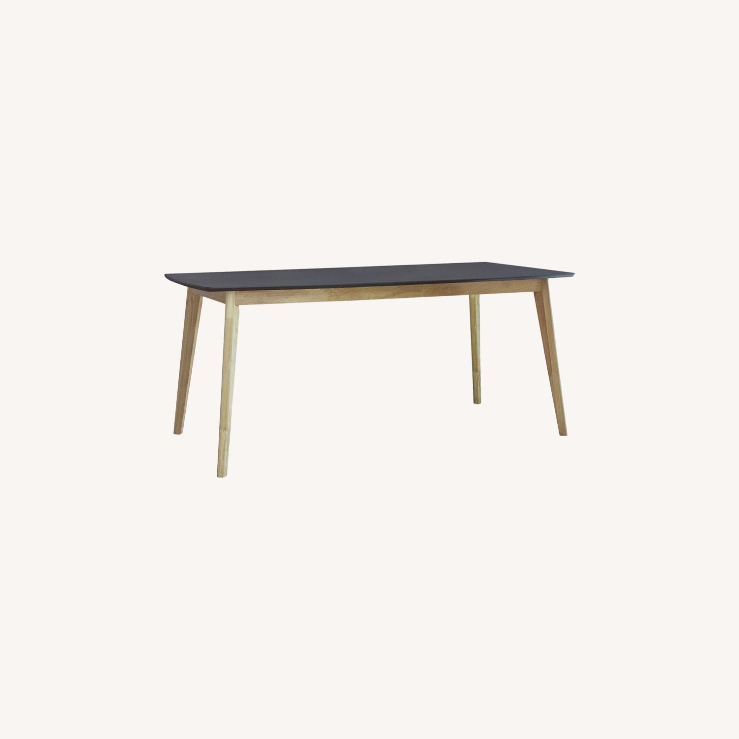 Dining Table In Matte Black And Natural Finish AptDeco