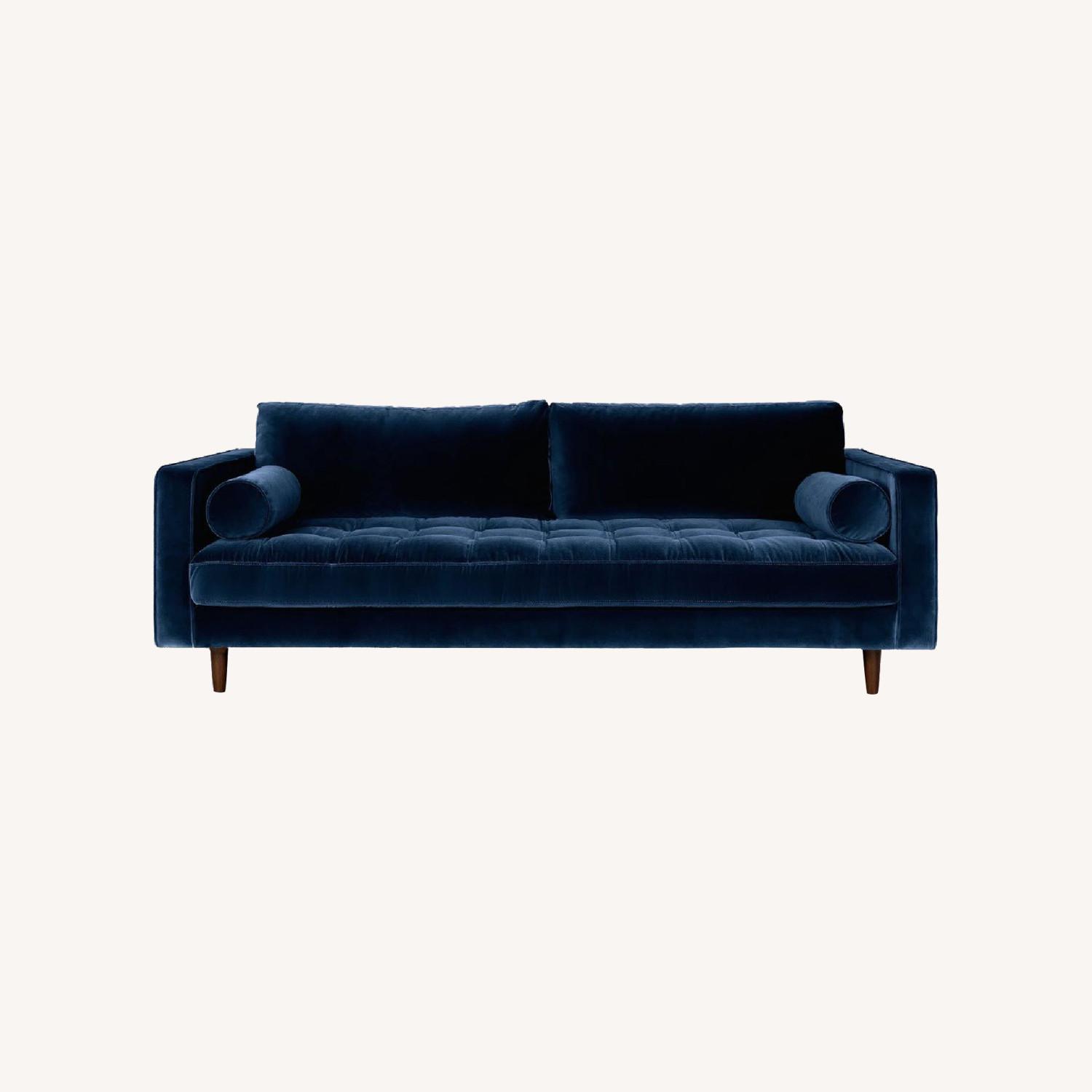 Article Sven Blue Velvet Couch AptDeco