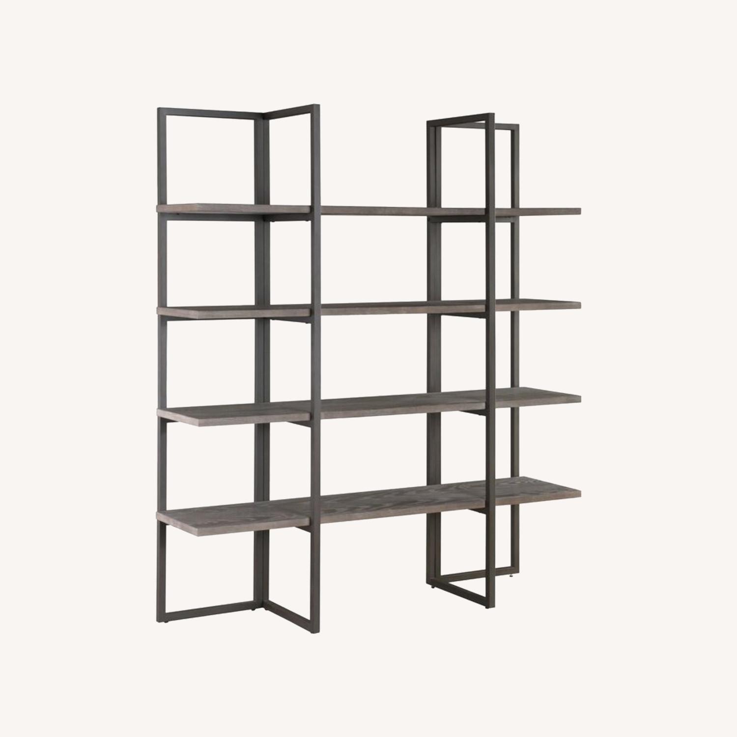 Wayfair Industrial Wood and Metal Open Bookcase AptDeco