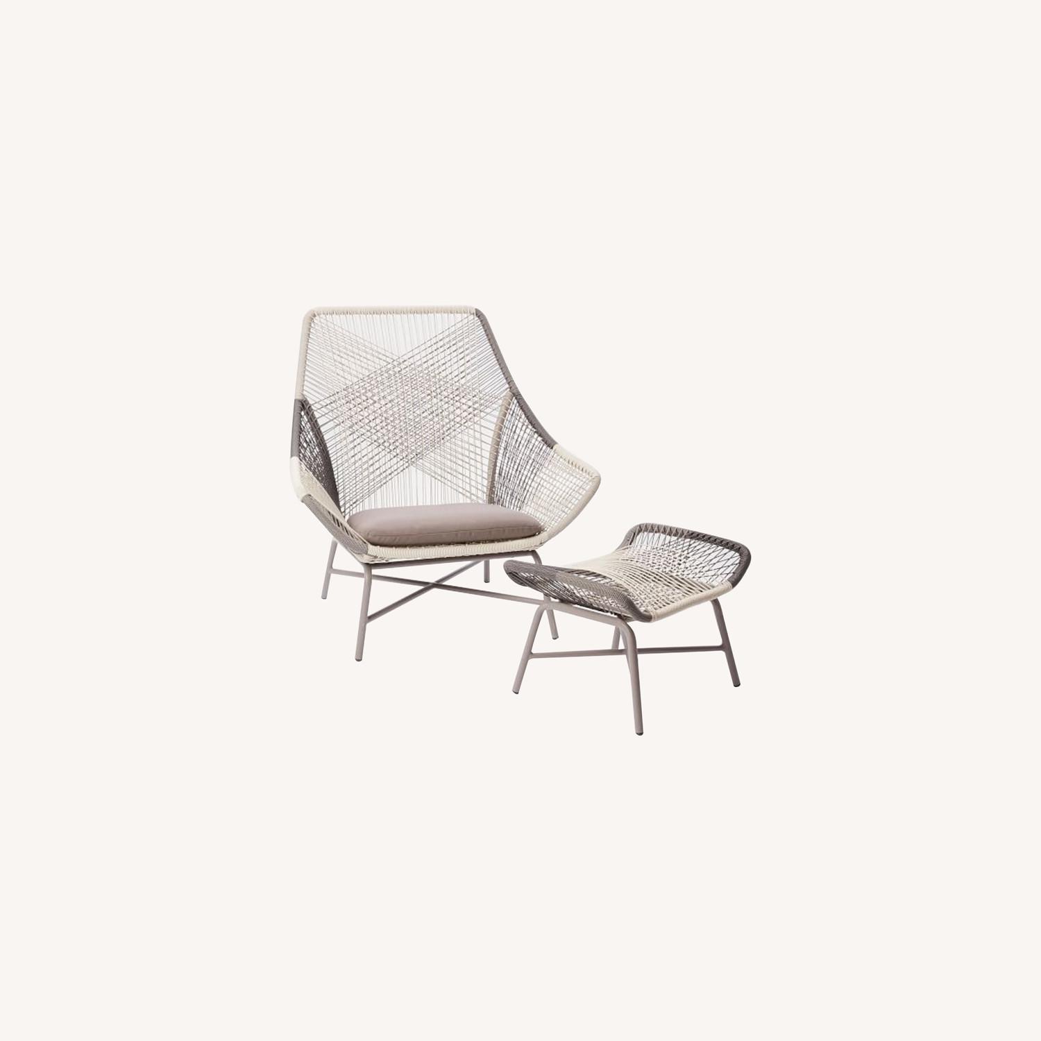 West Elm Huron Large Lounge Chair + Ottoman - image-0