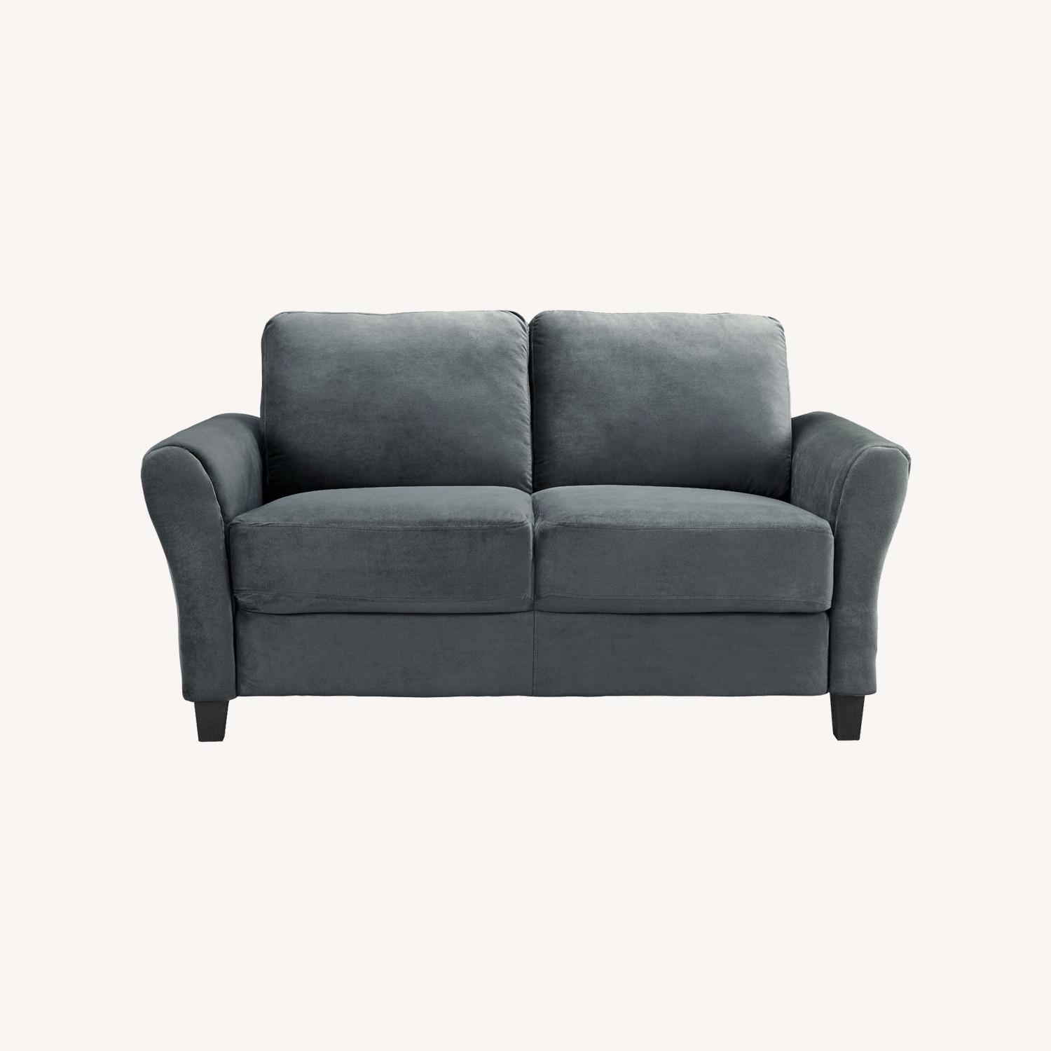 Wayfair Grey Microsuede Loveseat - image-0