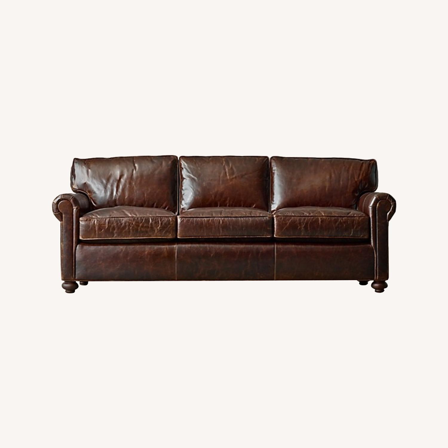 Restoration Hardware Petit Original Lancaster Leather Sofa - image-0