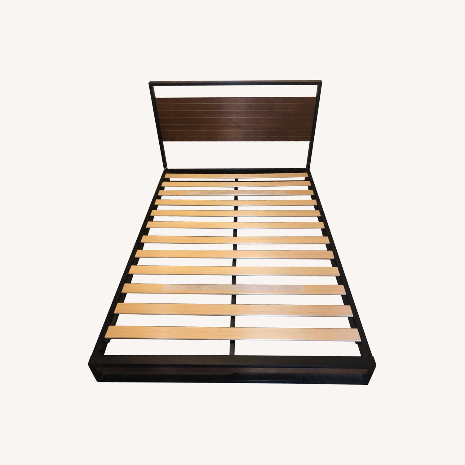 IKEA Dark Brown/ Black Queen Bed Frame - image-0