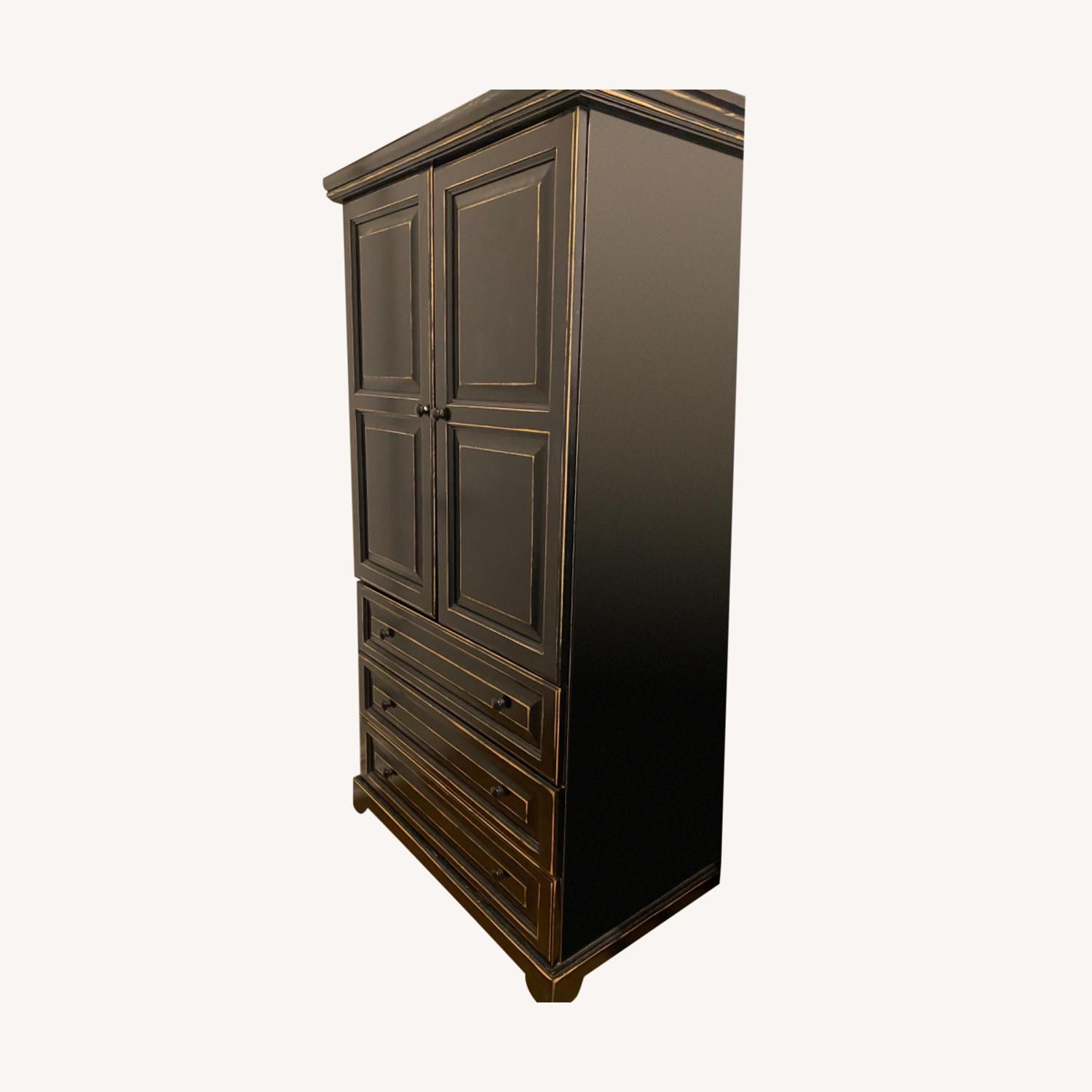 Vintage Dark Brown Wood Armoire AptDeco