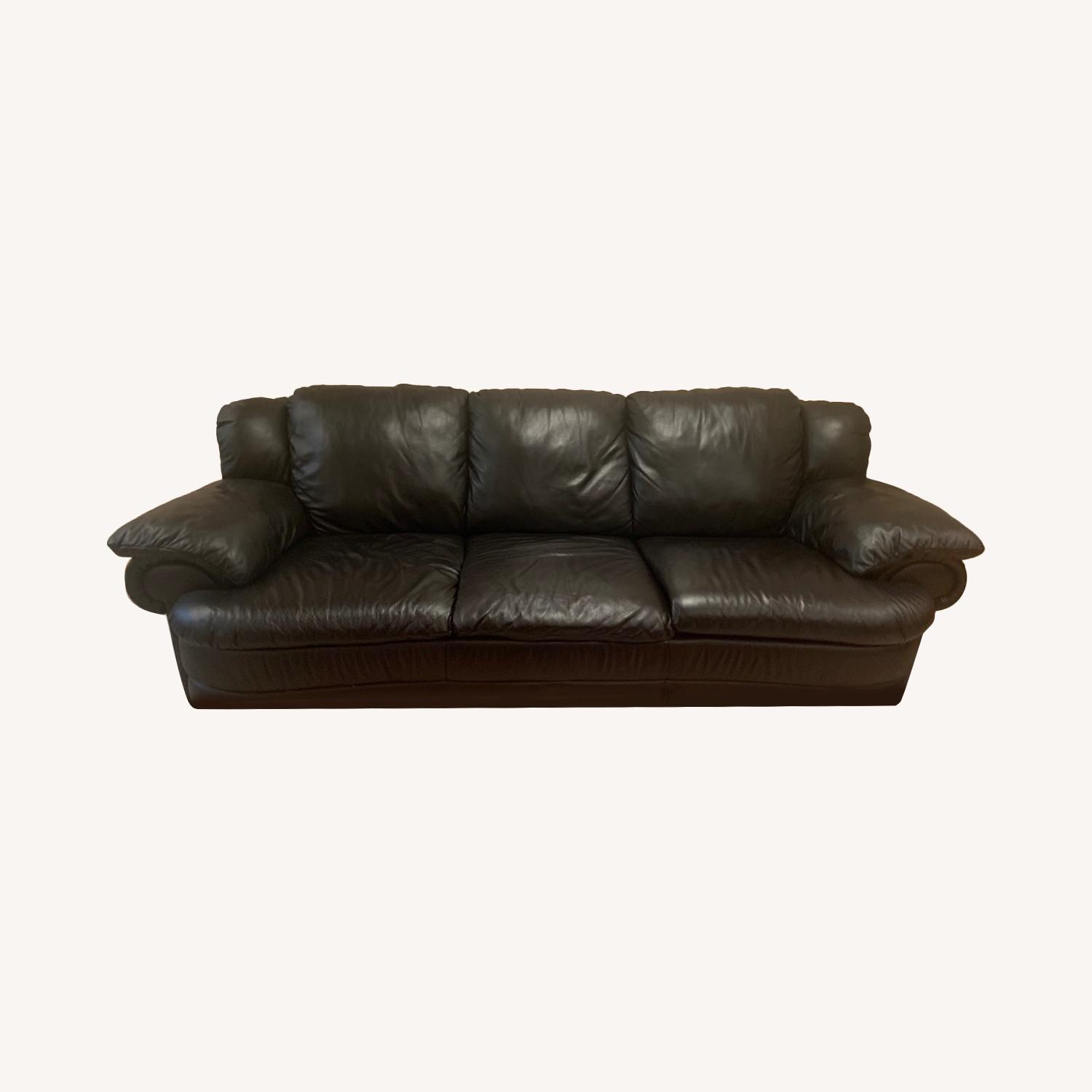 Natuzzi Leather sofa/sleeper - image-0
