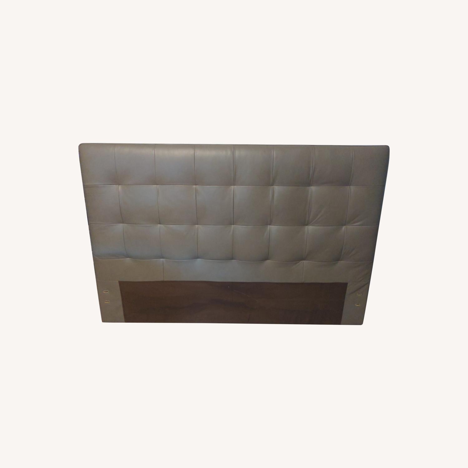 West Elm Tufted Leather Headboard AptDeco