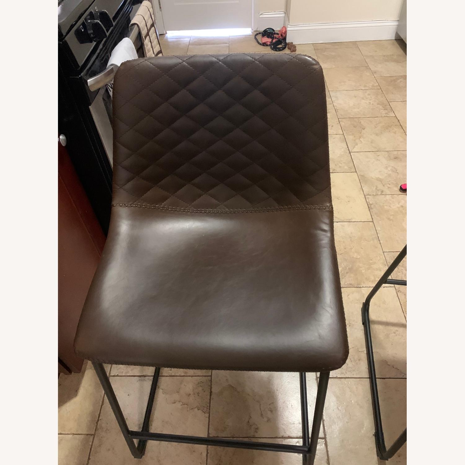 Wayfair Counter Height Faux Leather Brown Stools AptDeco