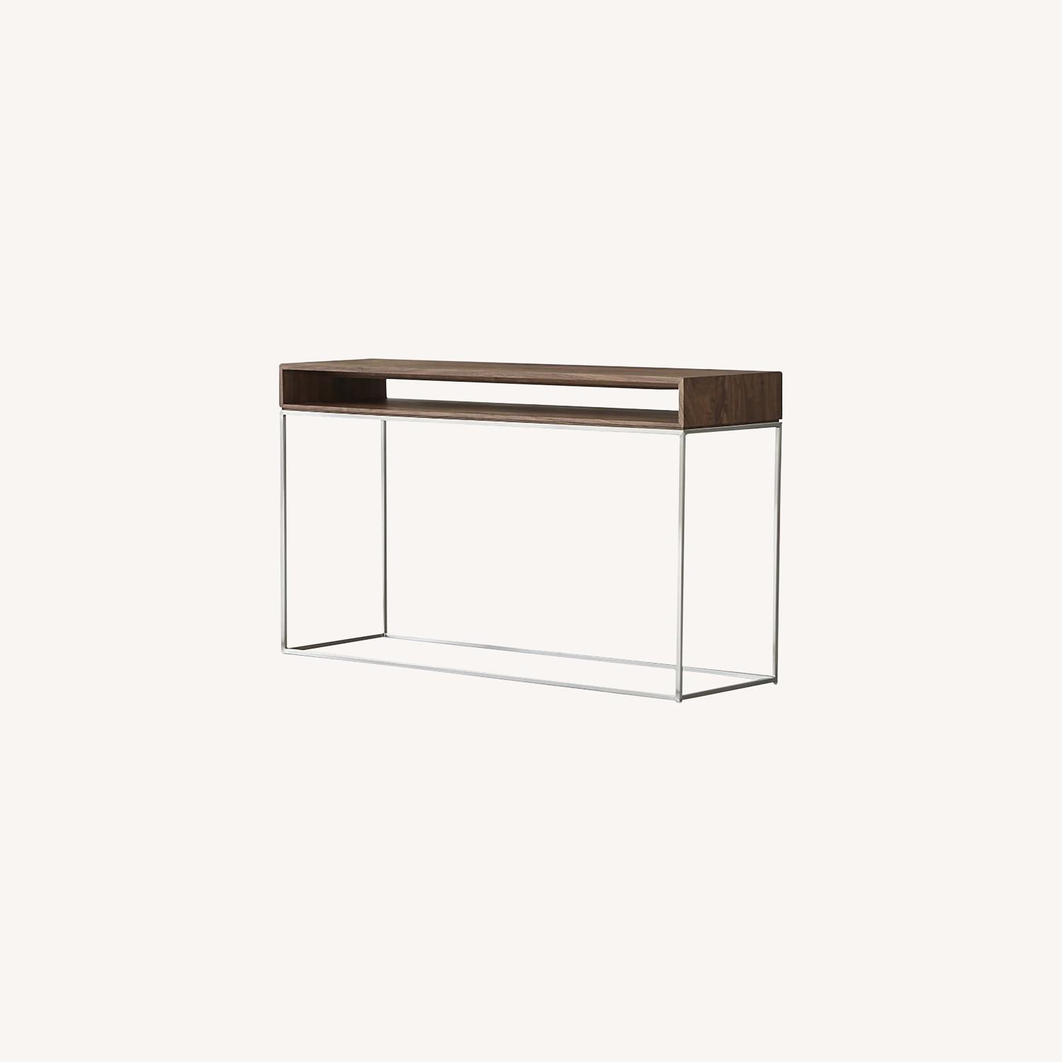Crate & Barrel Walnut Console Table - image-0