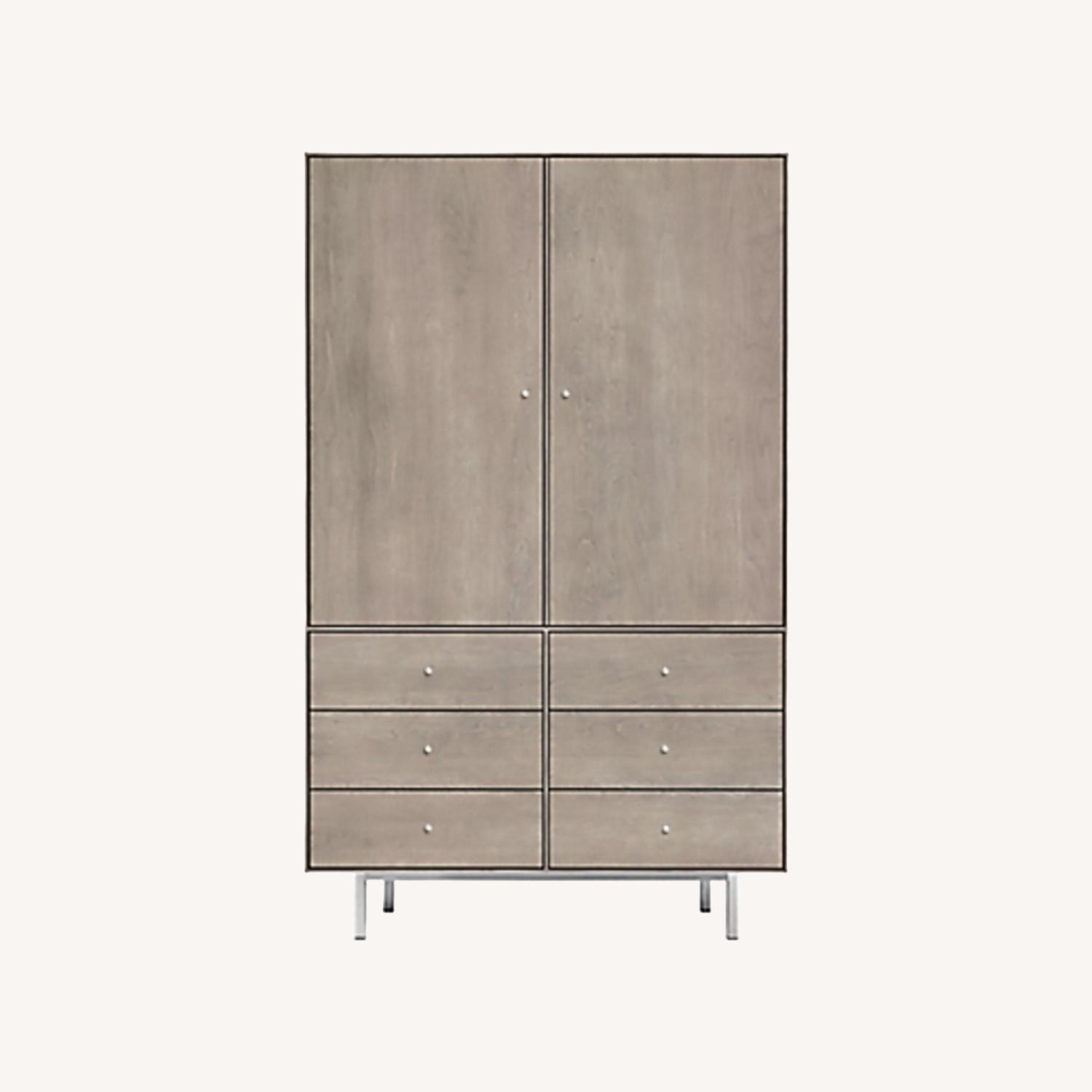 Room & Board Wood Armoire with Shelves and Drawers AptDeco