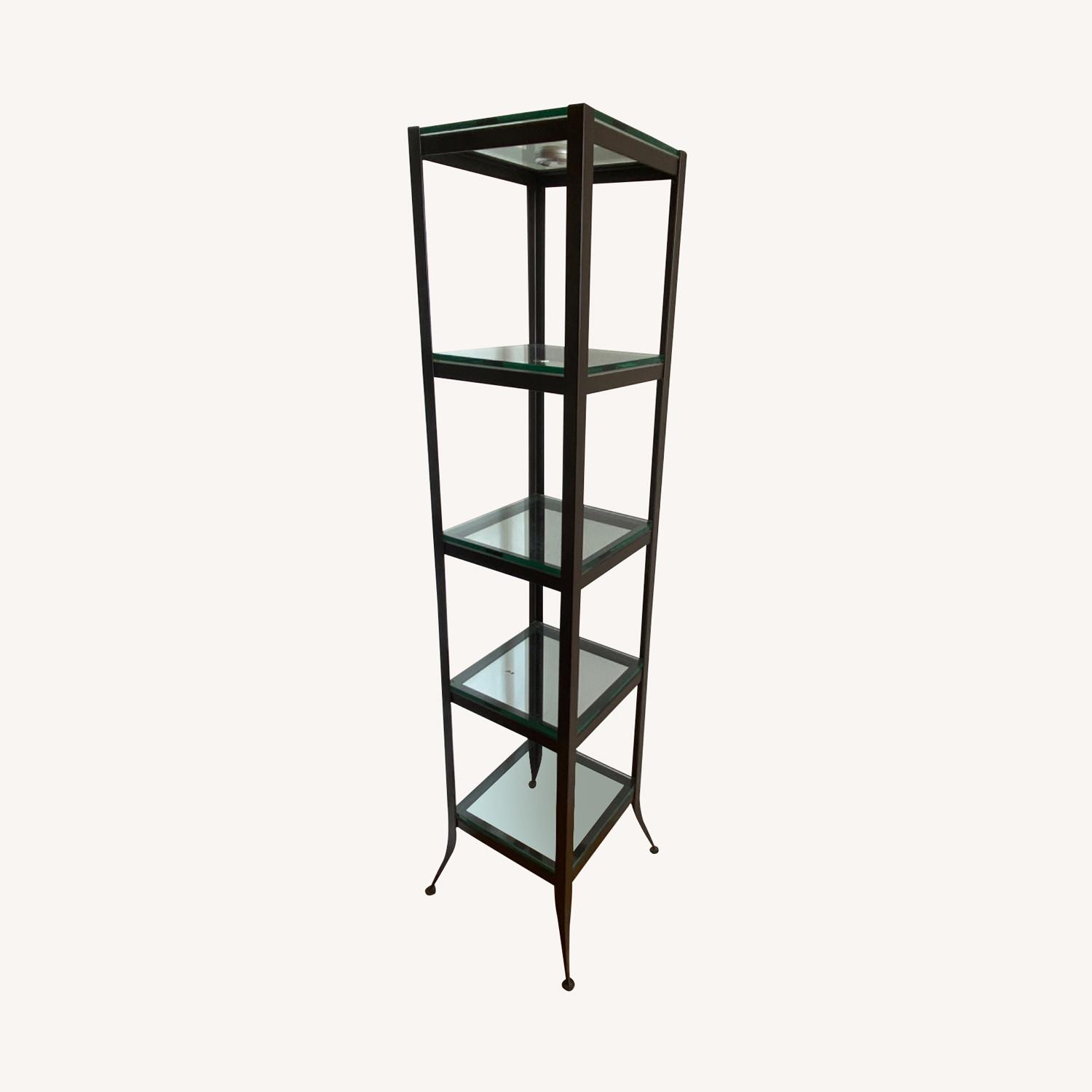 Crate & Barrel Metal Shelf with Glass AptDeco