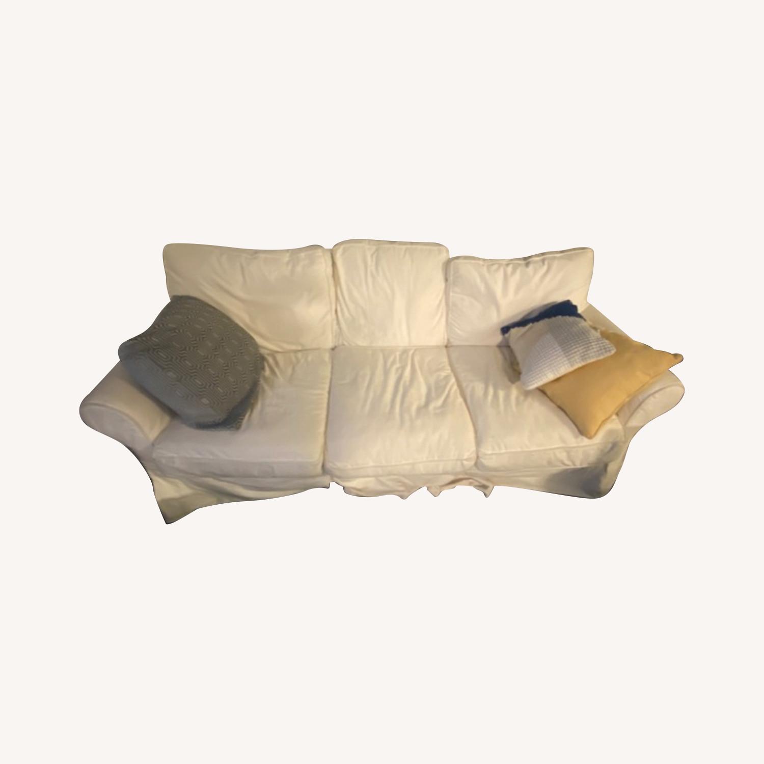 White 3 Seater Sofa Queen Bed Pullout AptDeco