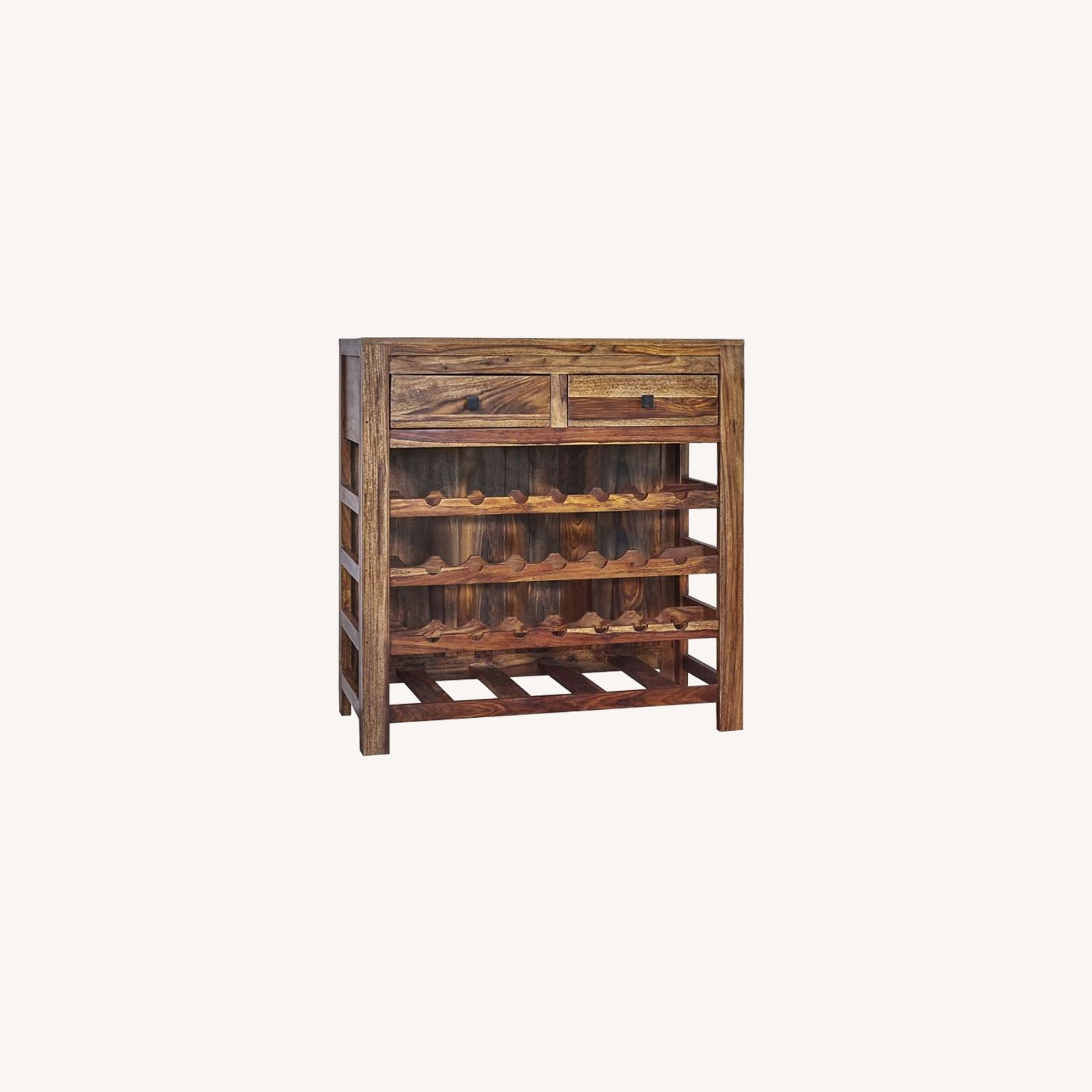 Rustic Wine In Natural Sheesham Wood AptDeco