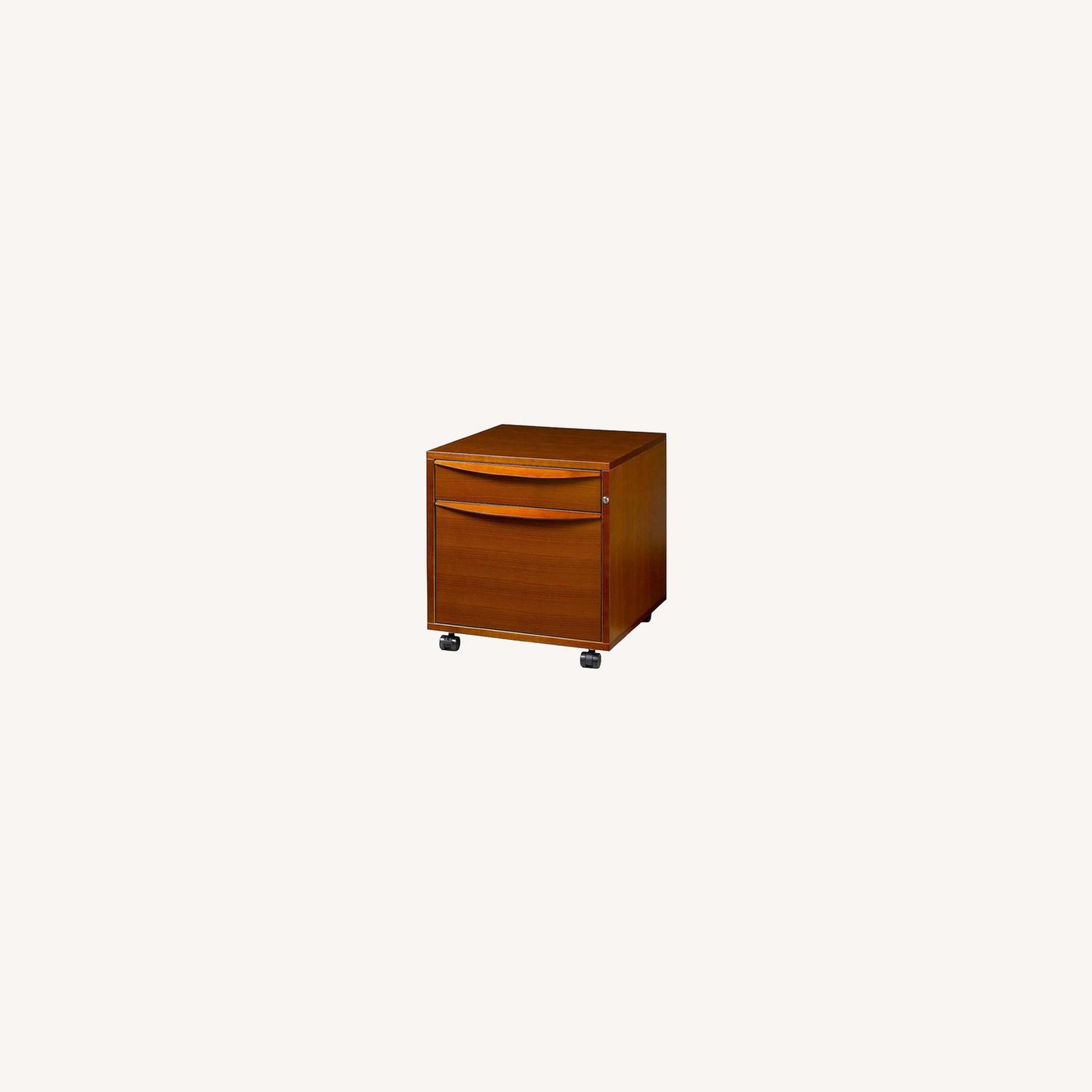 Cherry Wood Veneer 2 Drawer Filing AptDeco