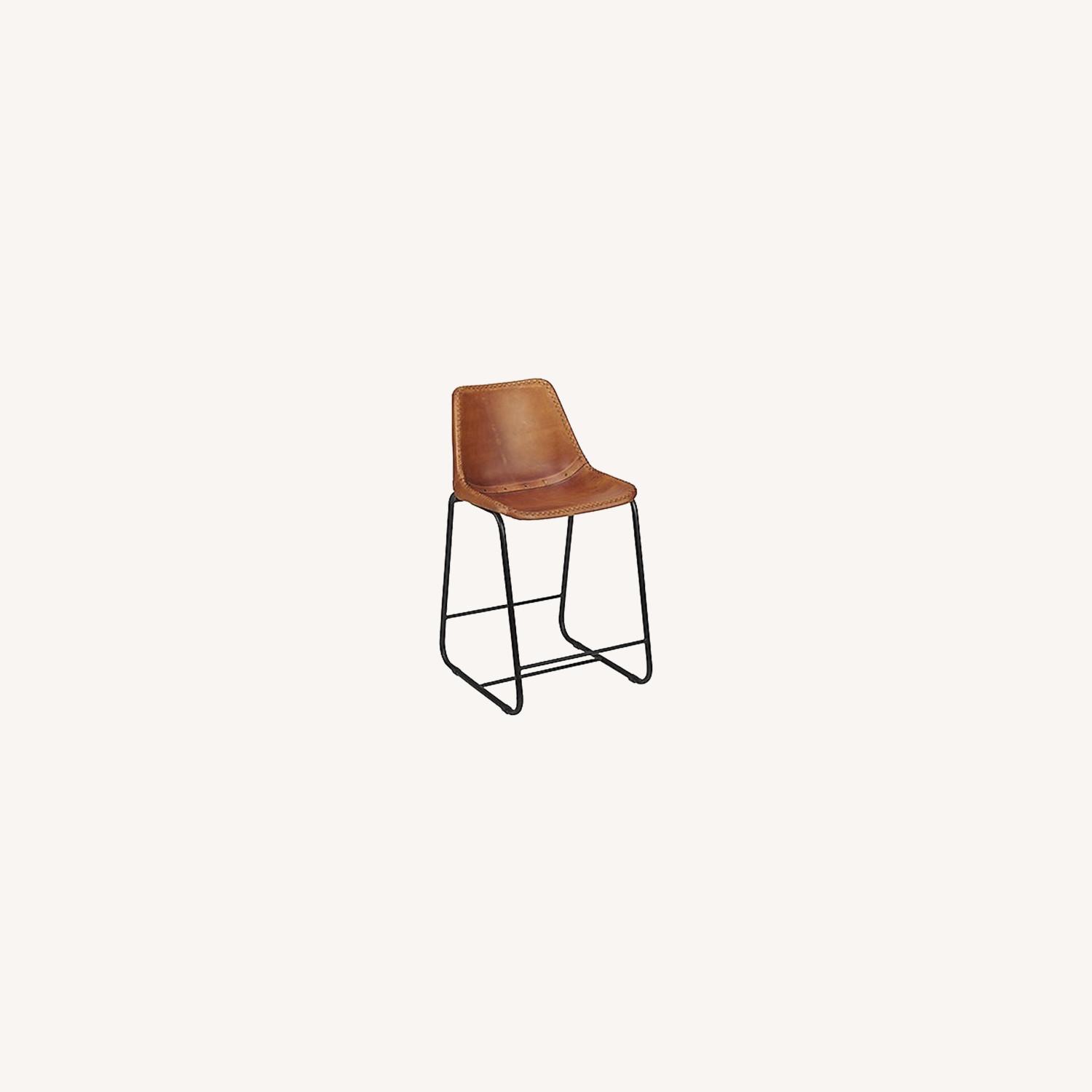 CB2 Leather Roadhouse Hightop Chairs AptDeco
