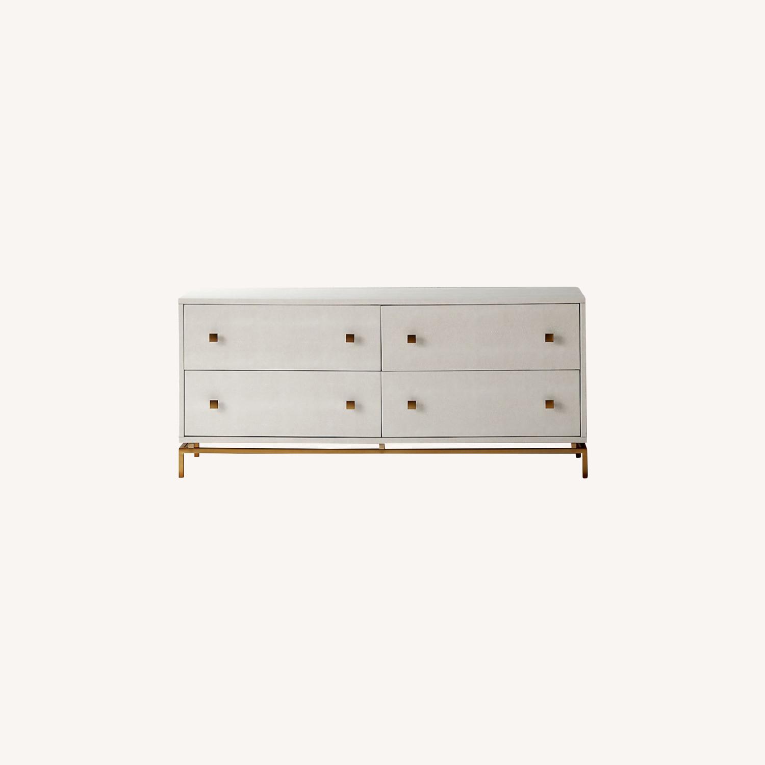 CB2 Elegant Ivory Embossed Dresser - AptDeco