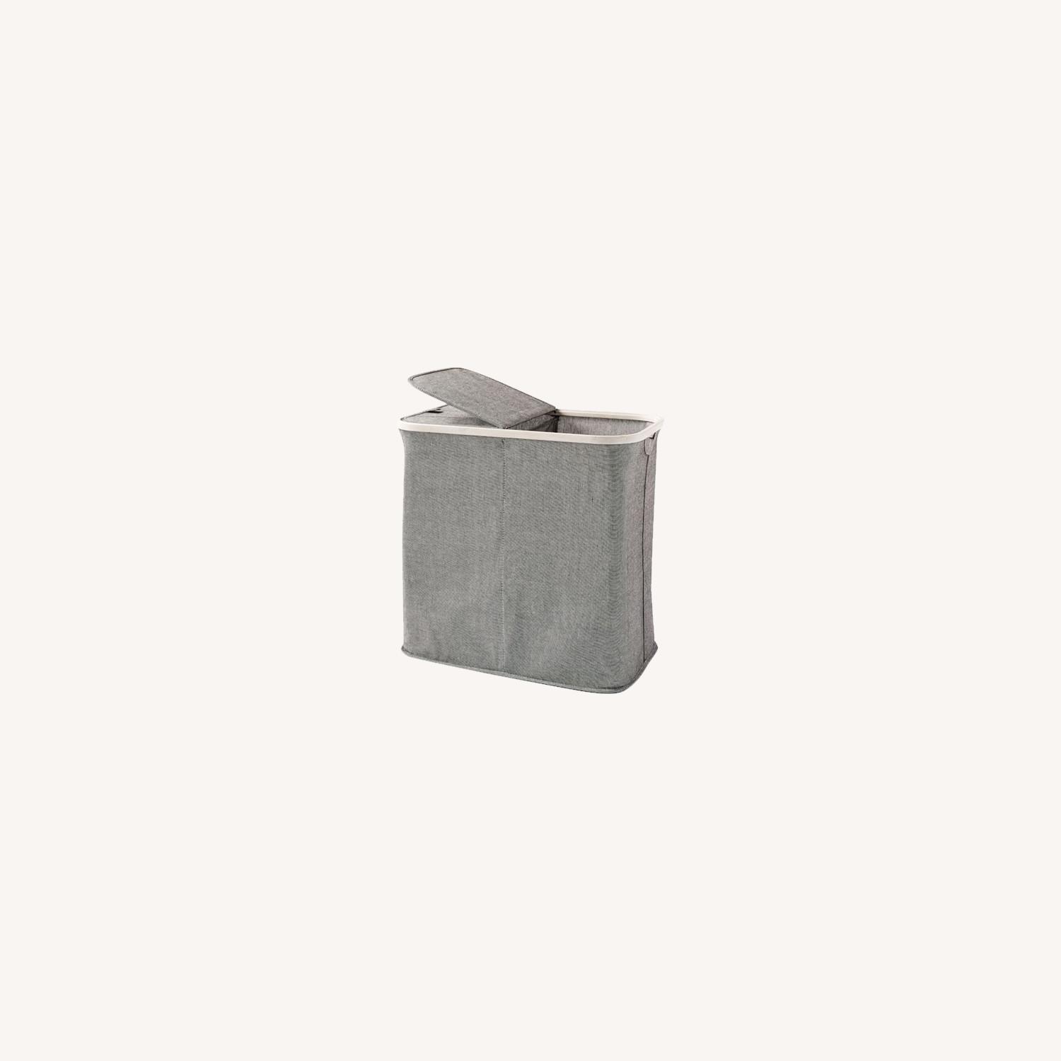 West Elm Bamboo Storage Hamper, Gray Washed AptDeco