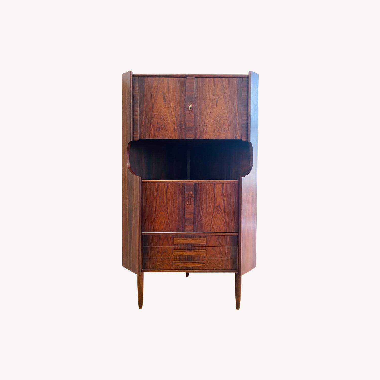 Midcentury Corner China Cabinet in Rosewood - image-0