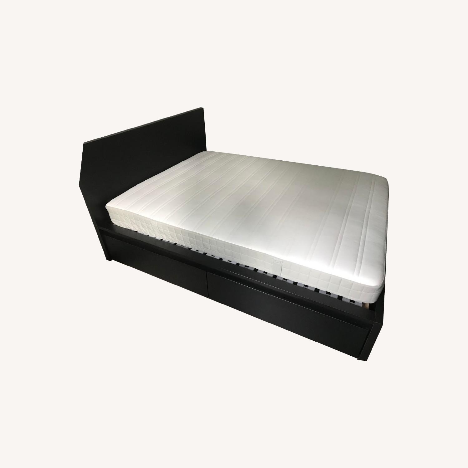 IKEA Malm Bed + 4 Storage Boxes AptDeco