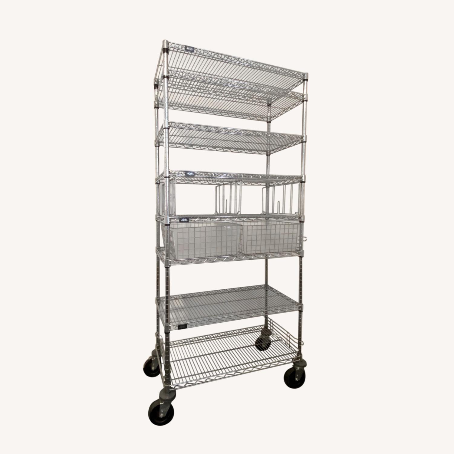 Original NEXEL Wire Shelving Unit on Wheels AptDeco
