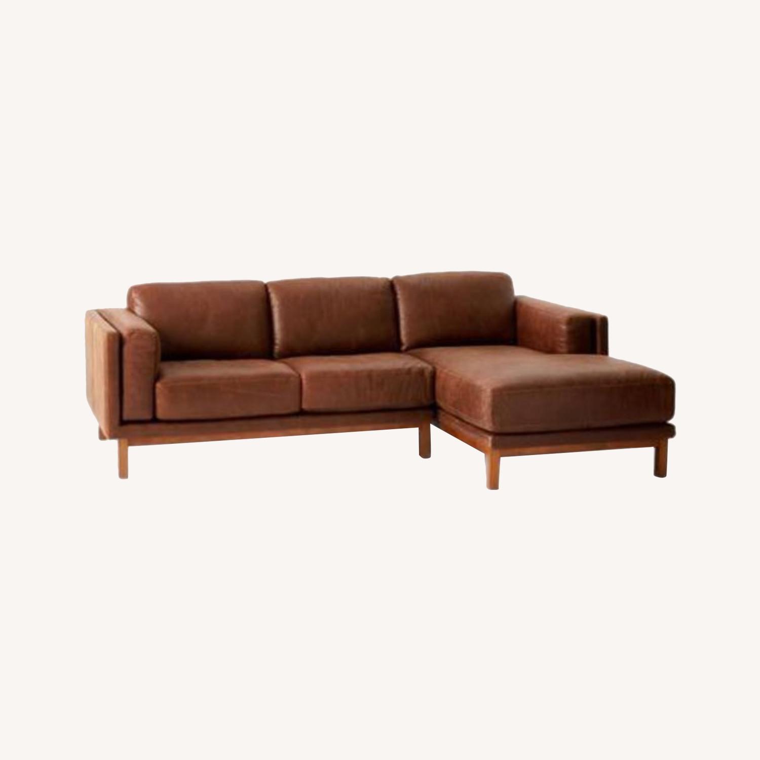West Elm Leather Sectional AptDeco