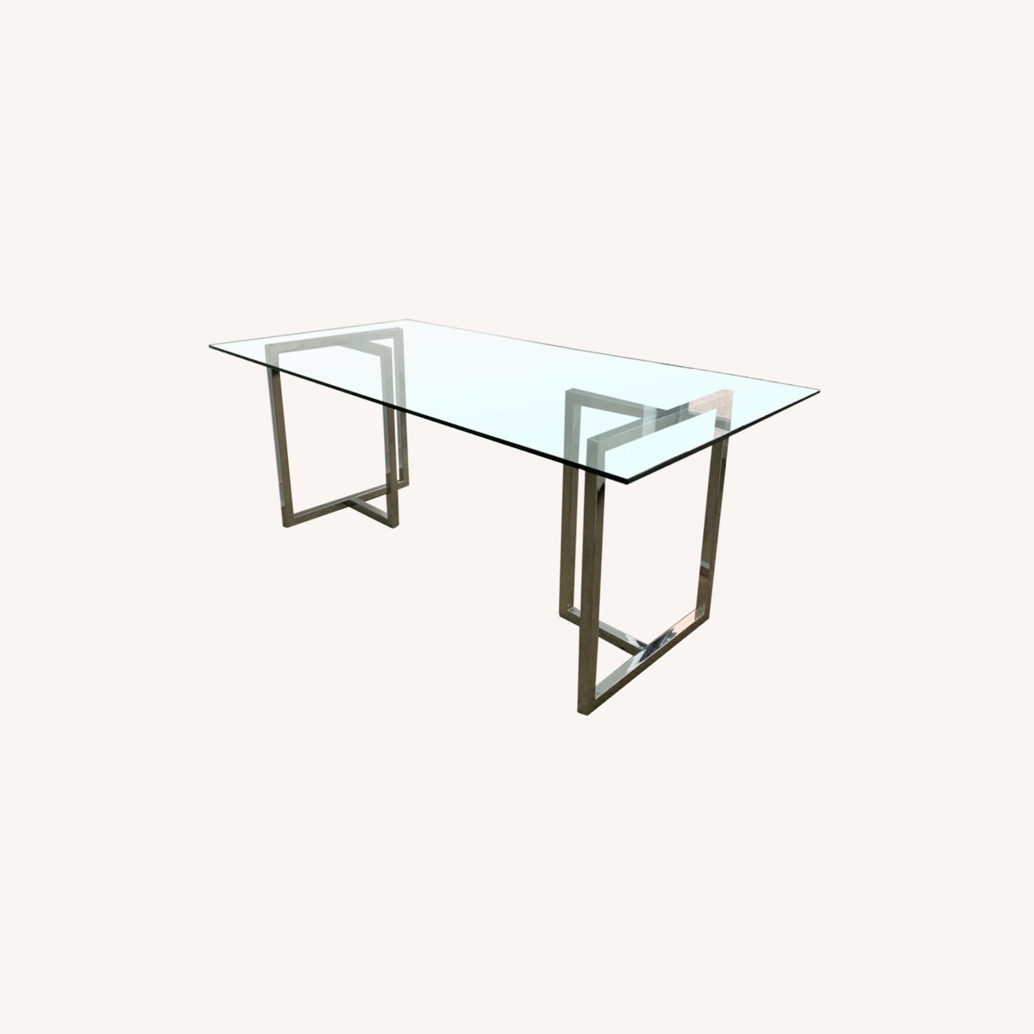 CB2 Glass Dining Table AptDeco