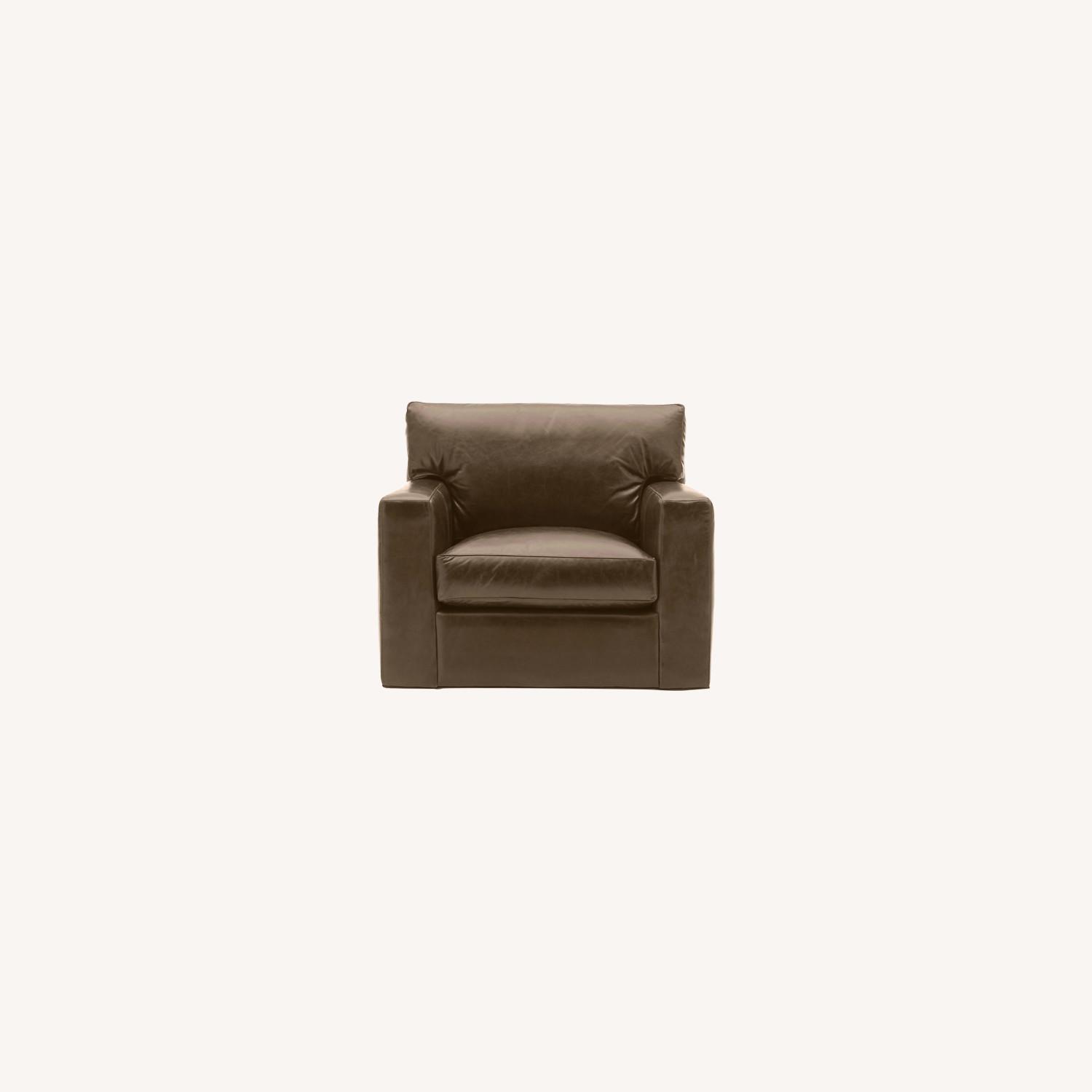 Crate and Barrel Leather Axis II Swivel Chair AptDeco