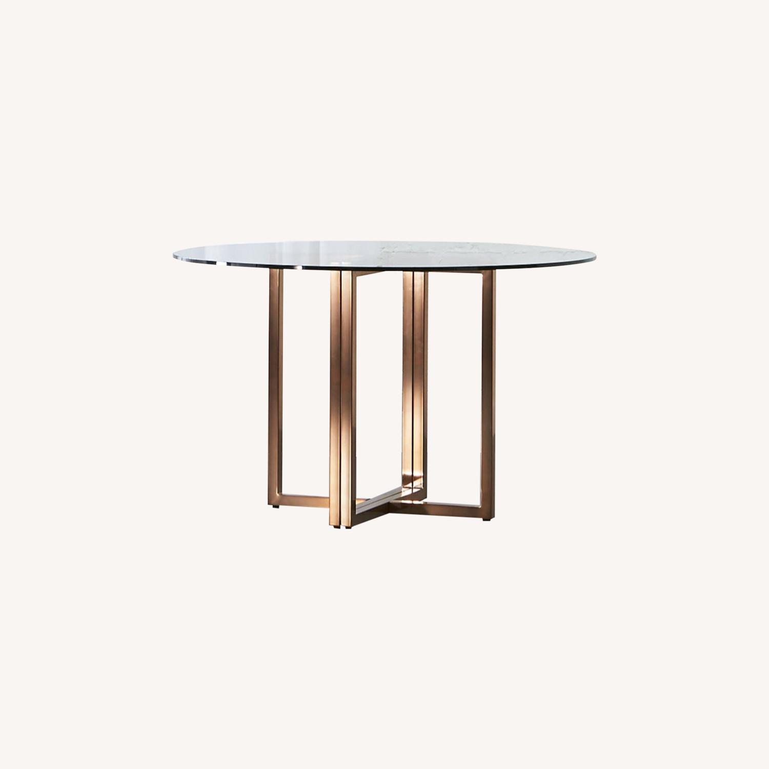 CB2 Round Glass Table AptDeco