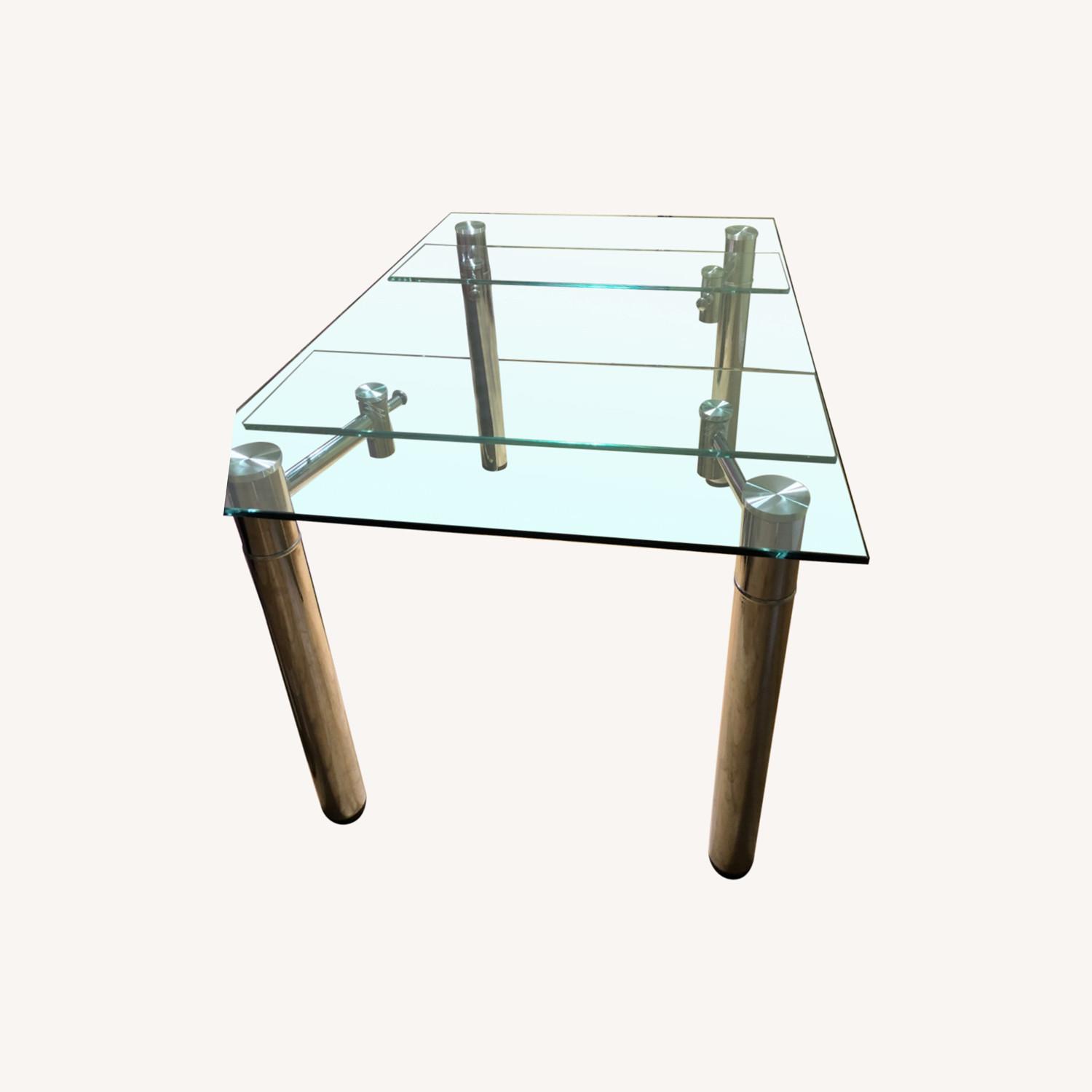 AllModern Expandable Chrome and Glass Dining Table AptDeco