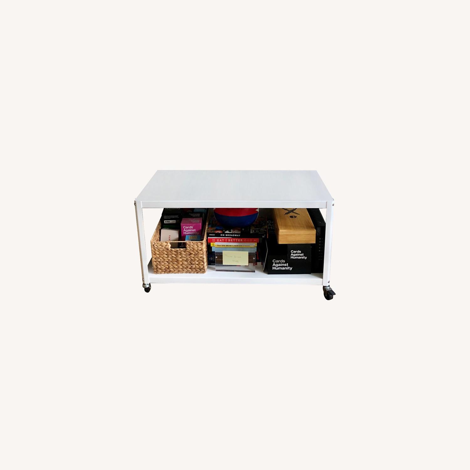 Target Rolling White Metal Media Cart/Console AptDeco