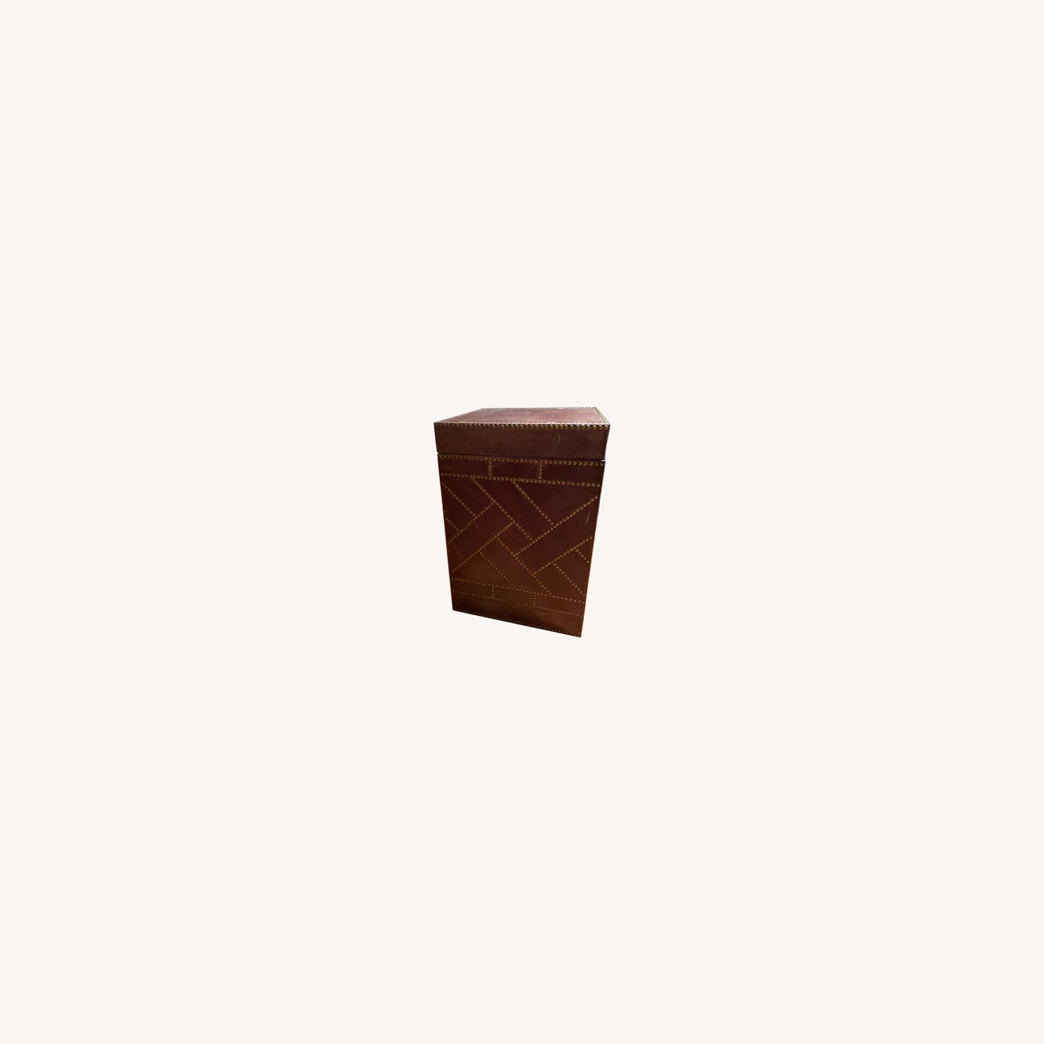 Studded Leather Side Table (reversible tray top) - image-0