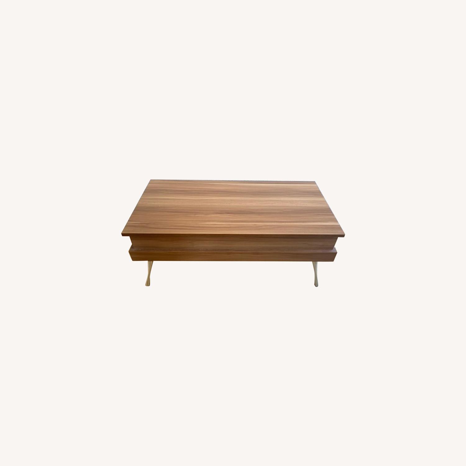 Pop-Up Storage Coffee Table in Walnut - image-0