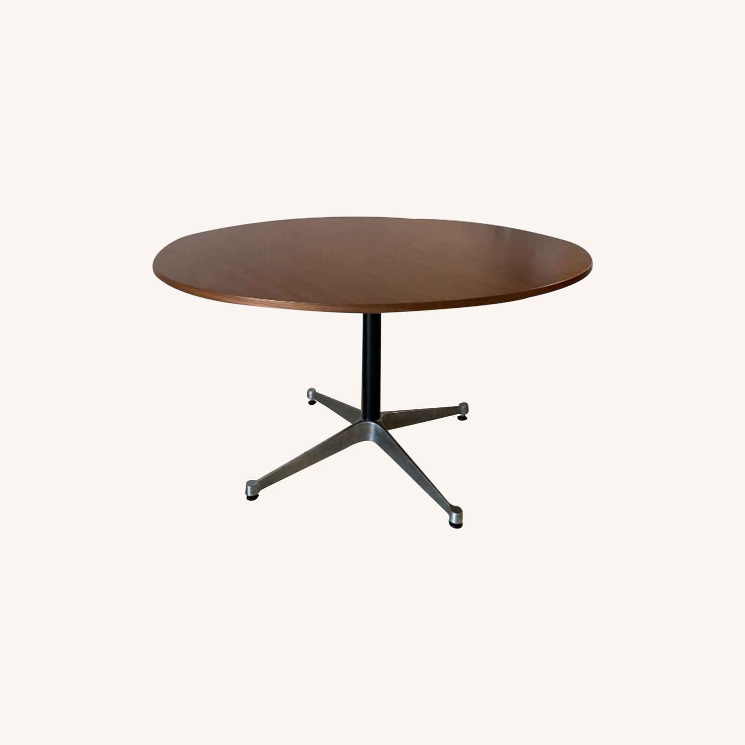 Herman Miller Walnut Round Table Designed by Eames - image-0