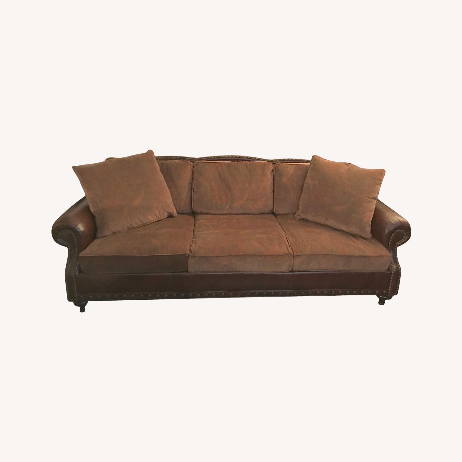 Ralph Lauren Home Aran Isles Leather Sofa AptDeco