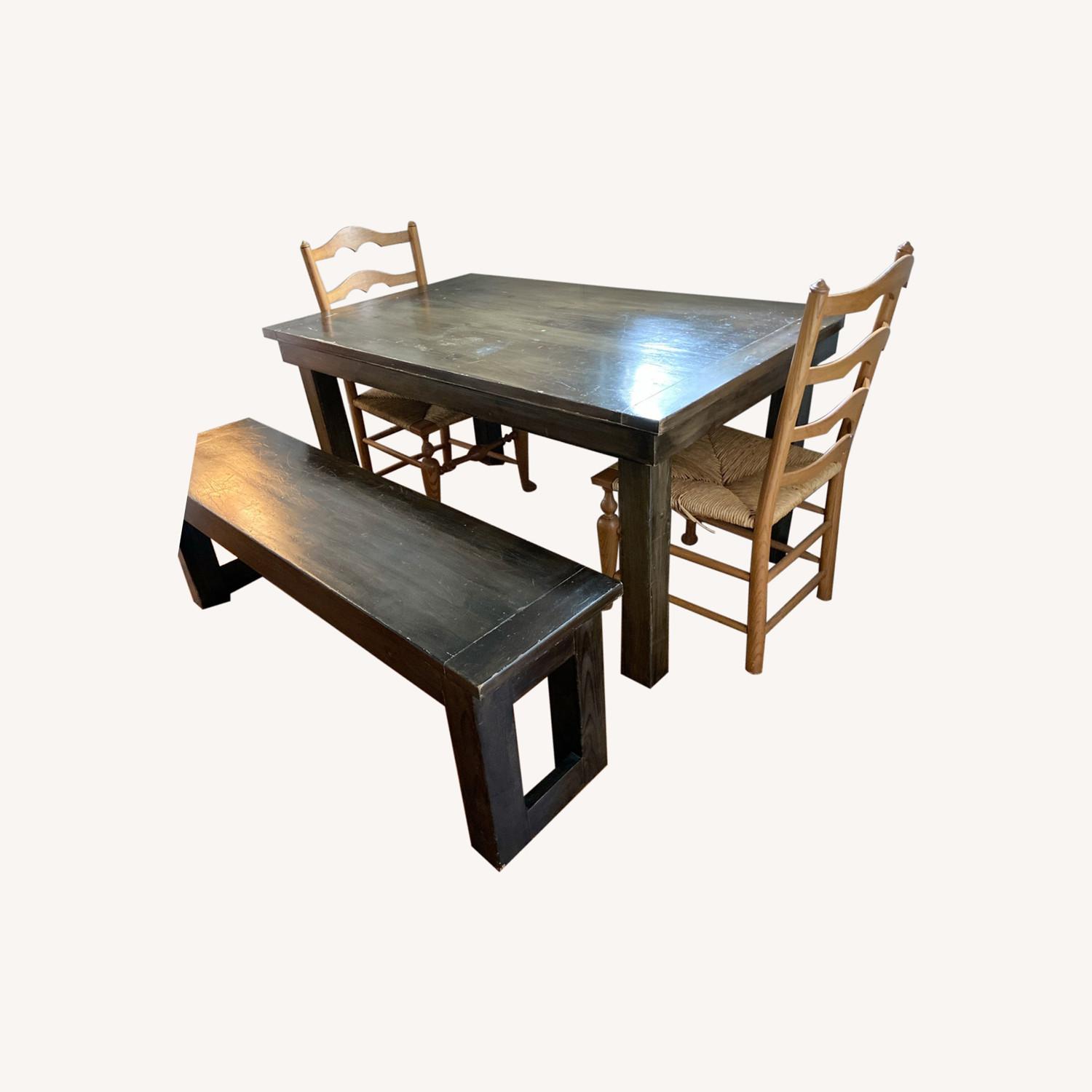 Vintage Dinner Table + Matching Benches AptDeco