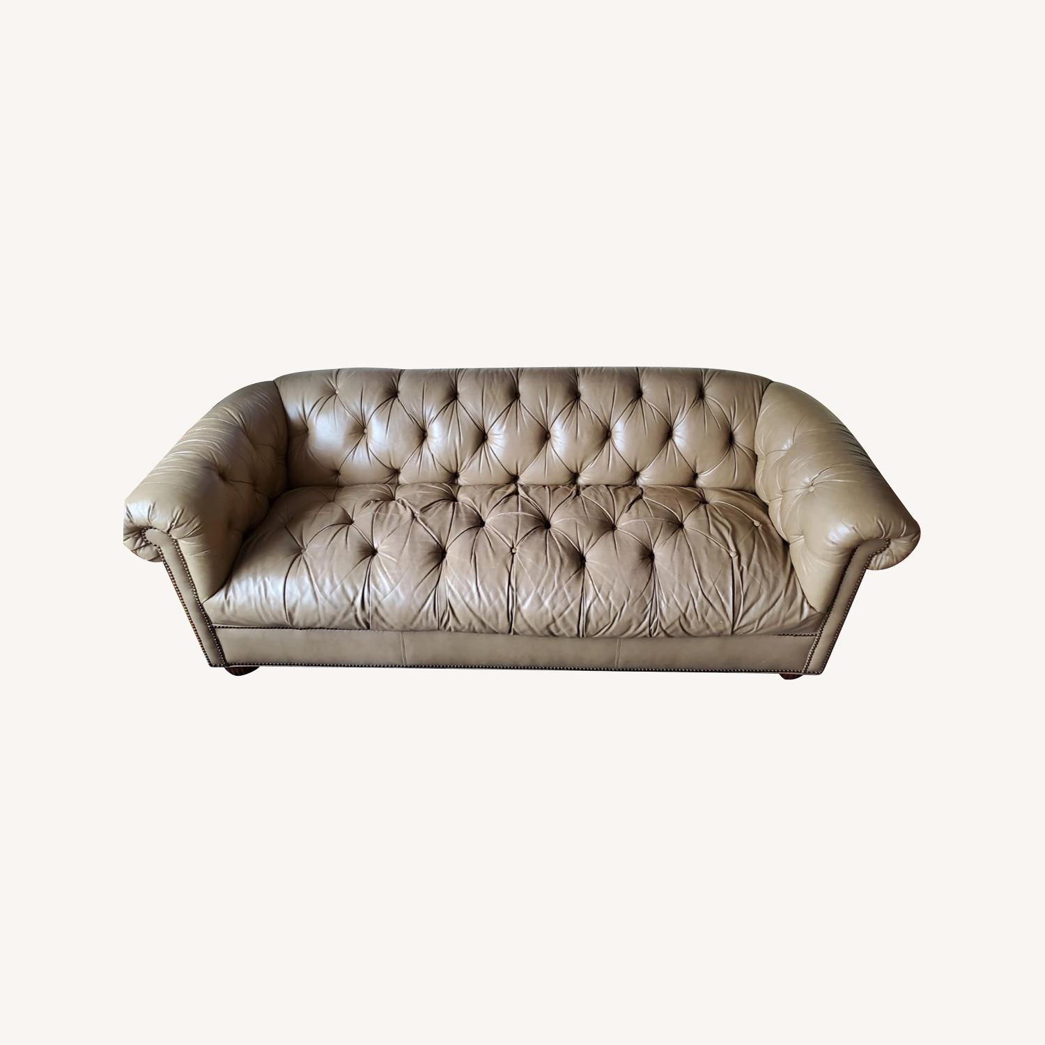 Beige Chesterfield Couch - image-0