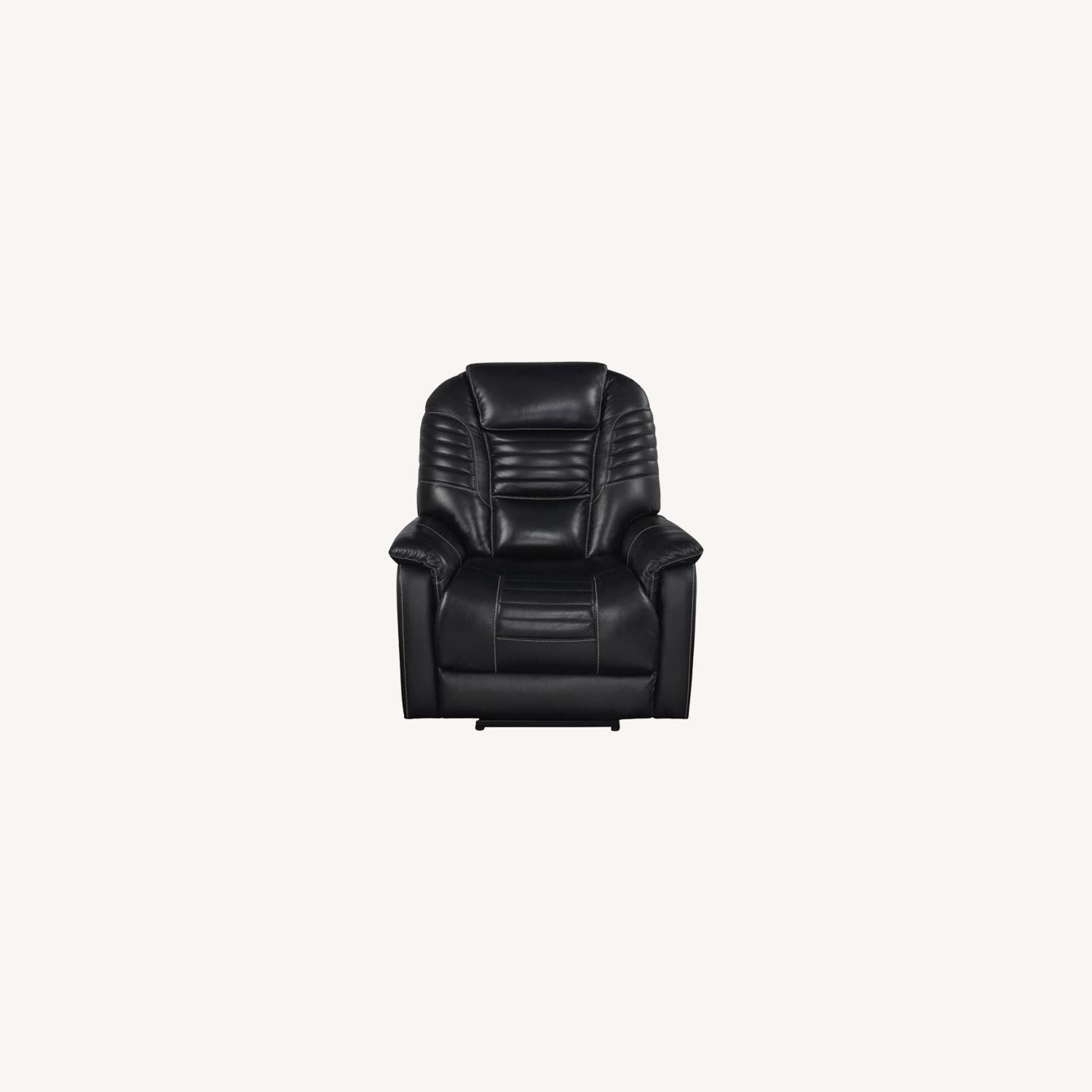 Power Recliner In Black Top Grain Leather AptDeco