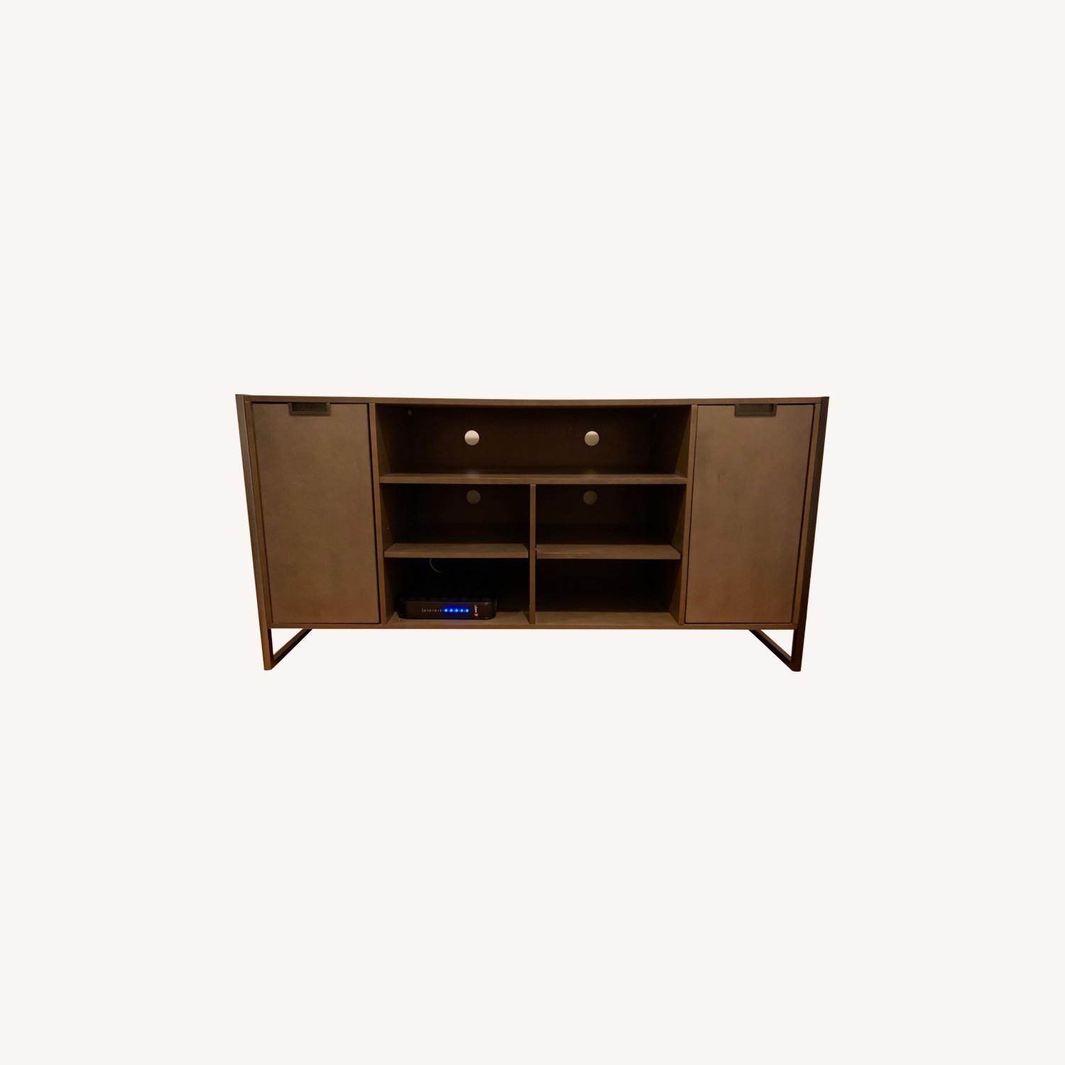 AllModern Wood & steel frame TV stand AptDeco