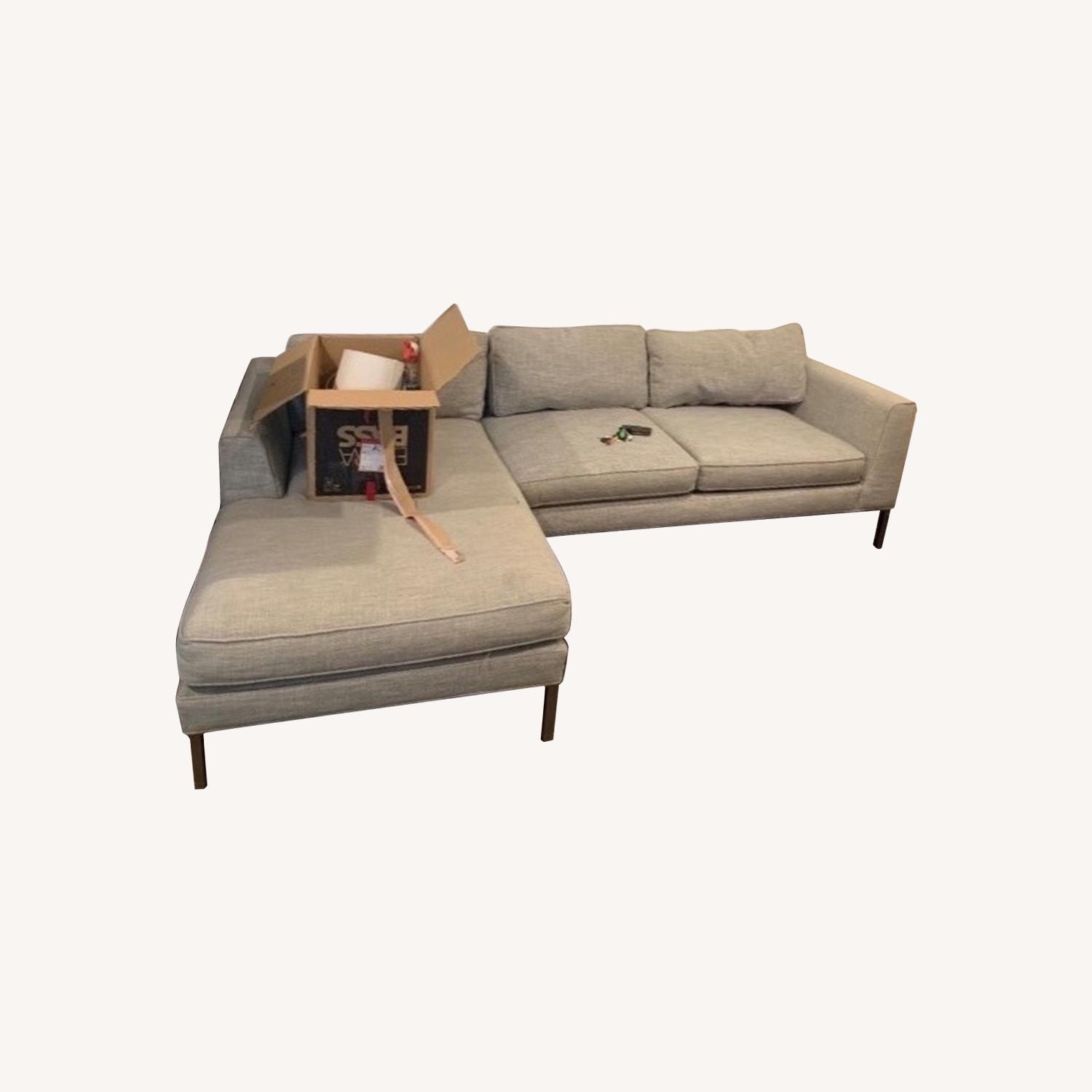 West Elm Custom Linen L Sectional AptDeco