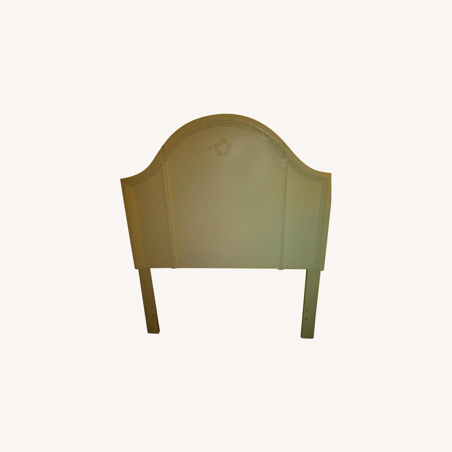 White Solid Wood Twin Headboard AptDeco