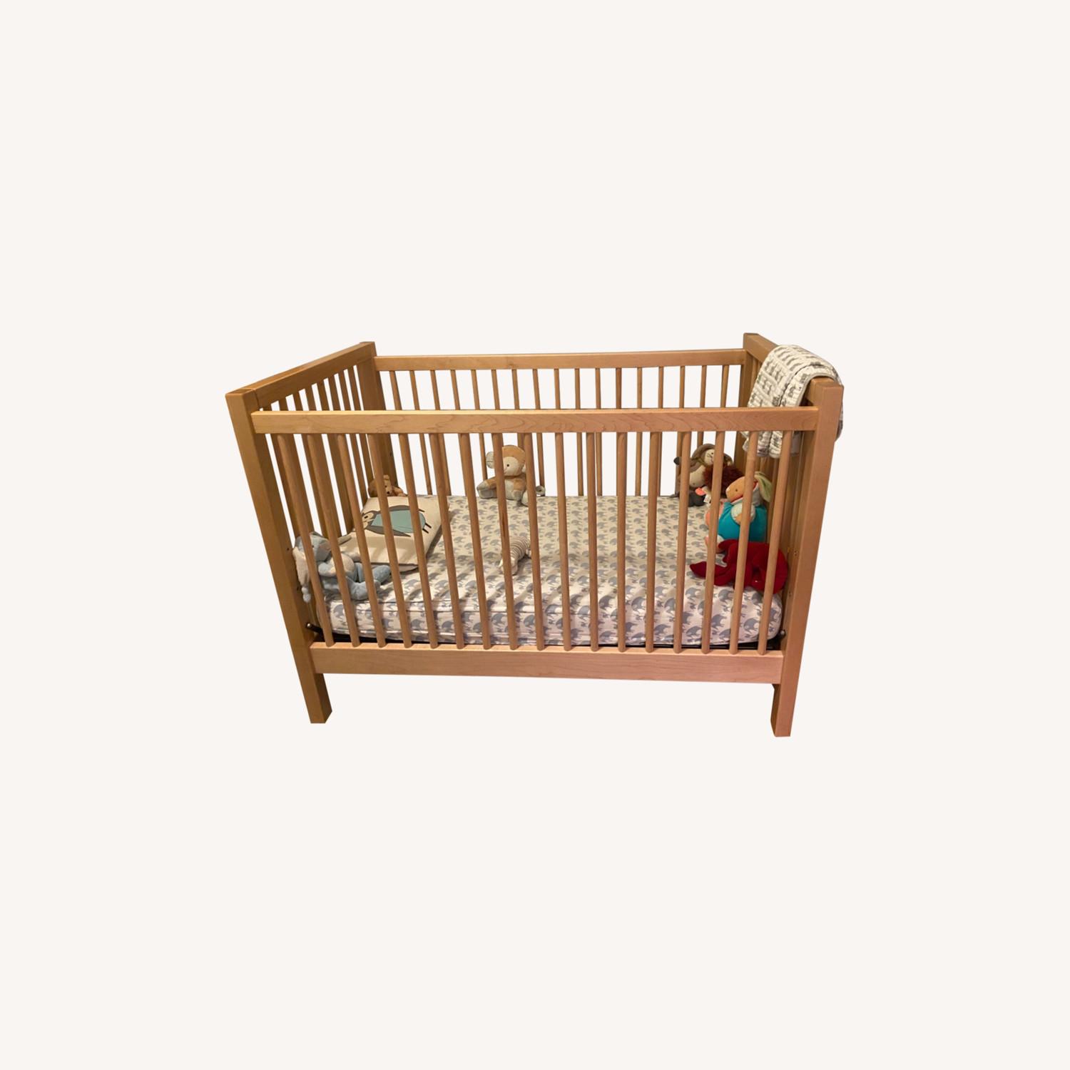 Land of Nod Maple Wood Crib - image-0