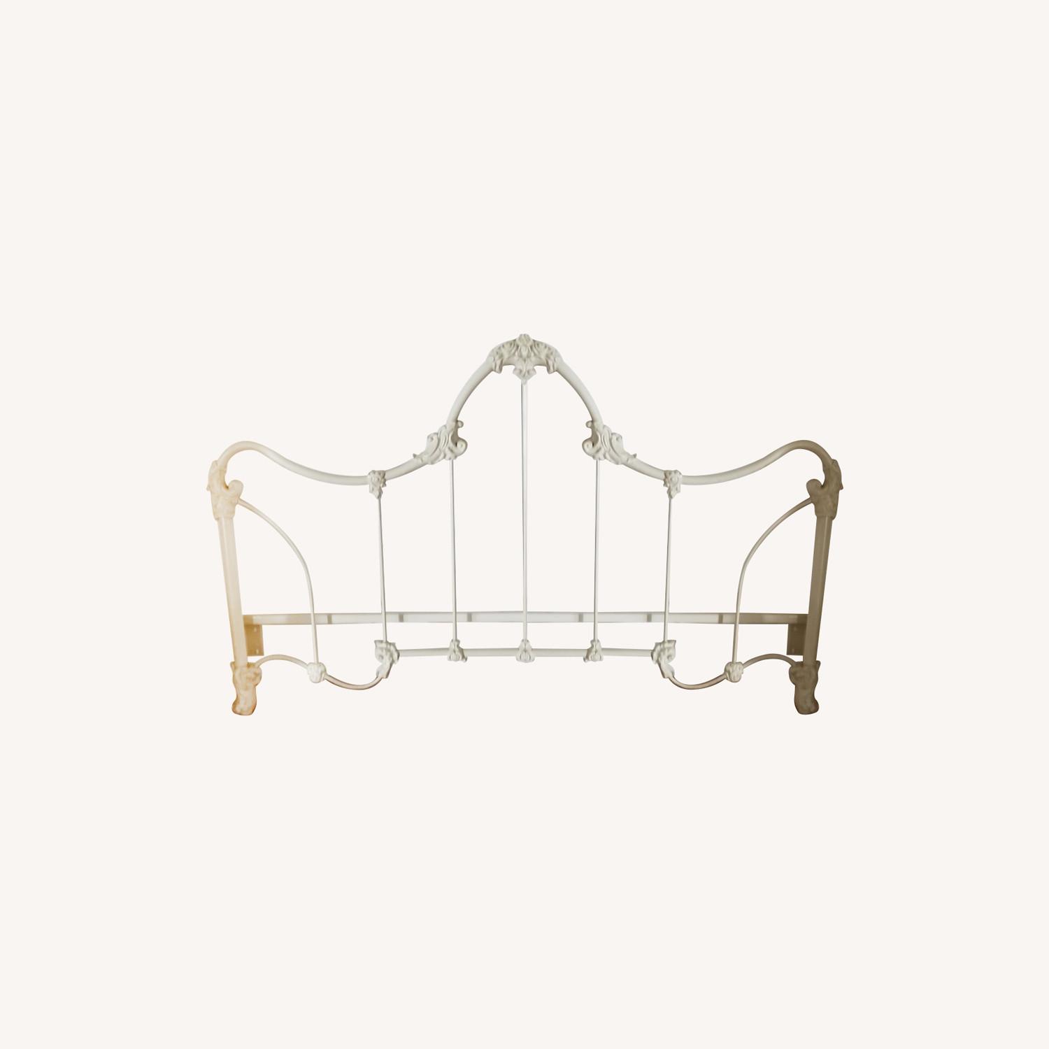 Vintage White Iron Bed Frame AptDeco