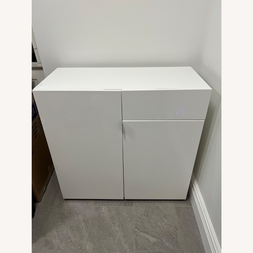 Used CB2 White Mini Swig Bar for sale on AptDeco