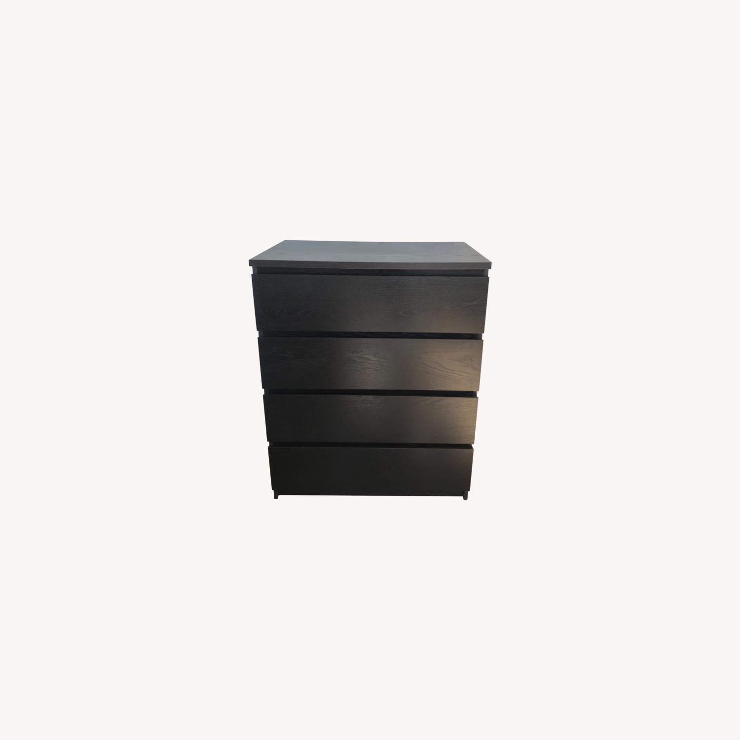 IKEA Black Malm 4 Drawer Dresser AptDeco