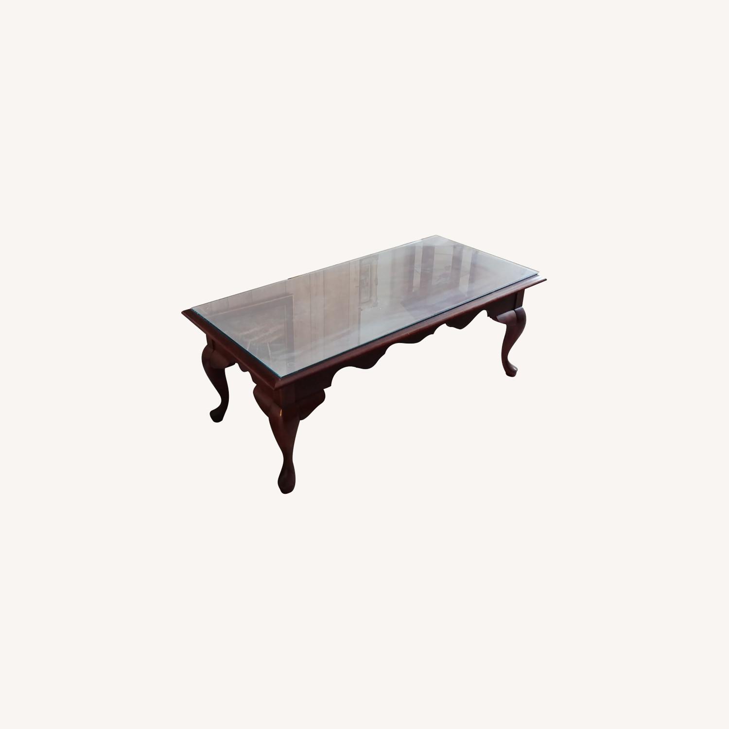 Rectangular Glass Top Coffee Table - image-0